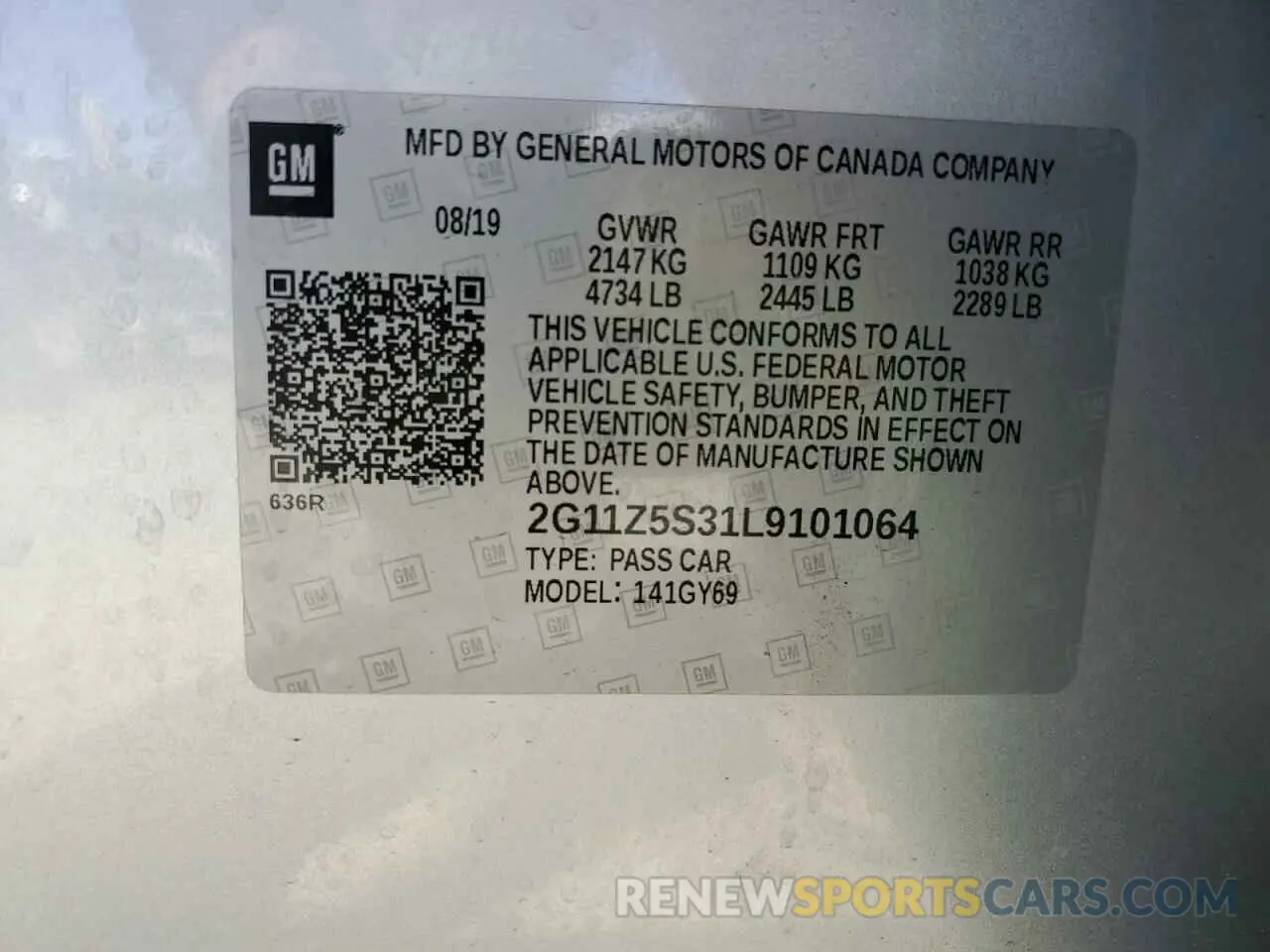 13 Фотография поврежденного автомобиля 2G11Z5S31L9101064 CHEVROLET IMPALA 2020