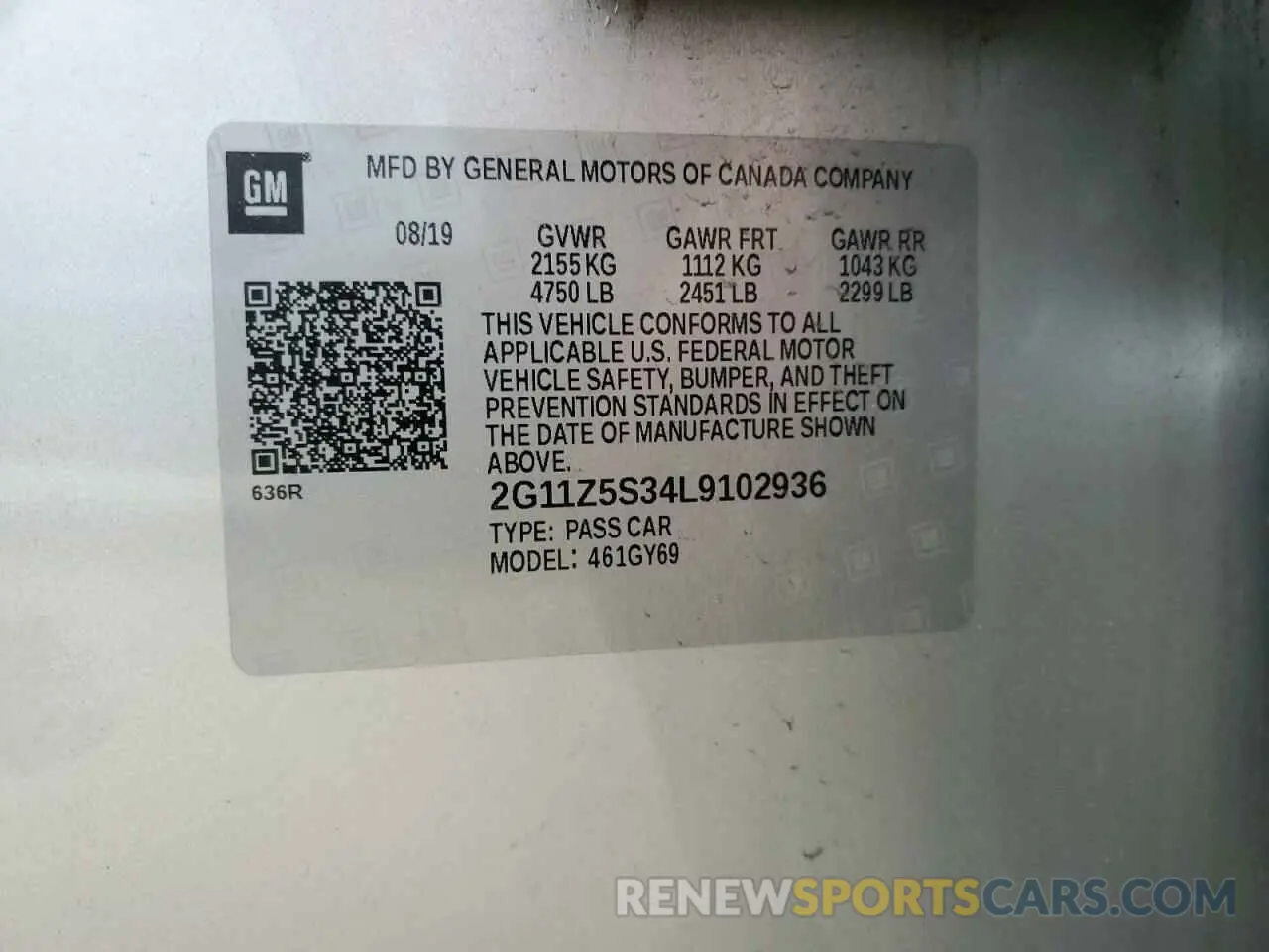 12 Фотография поврежденного автомобиля 2G11Z5S34L9102936 CHEVROLET IMPALA 2020