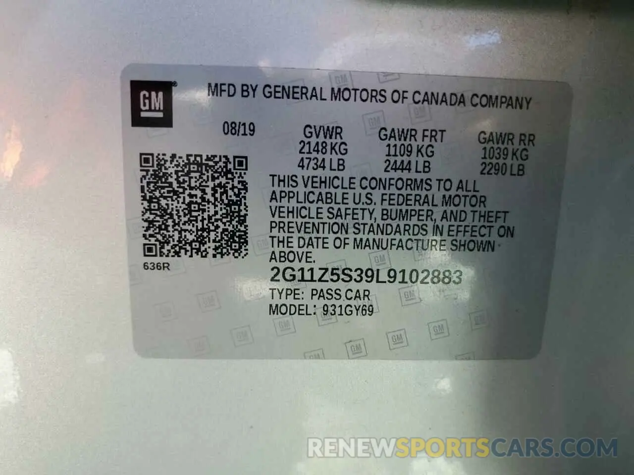 14 Фотография поврежденного автомобиля 2G11Z5S39L9102883 CHEVROLET IMPALA 2020