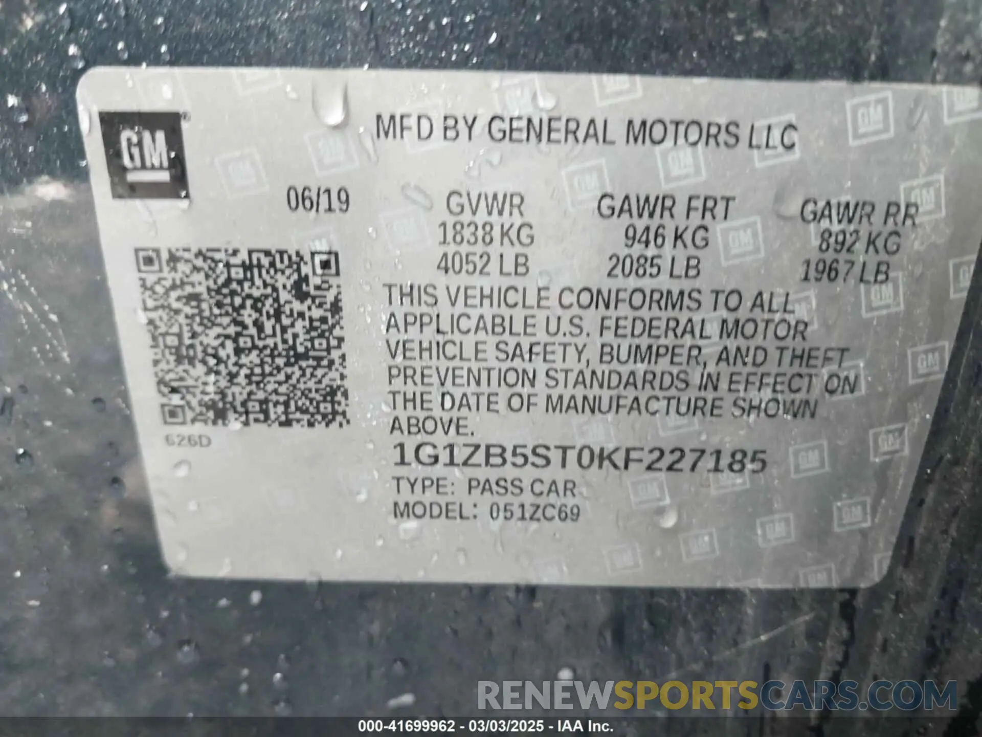 9 Фотография поврежденного автомобиля 1G1ZB5ST0KF227185 CHEVROLET MALIBU 2019