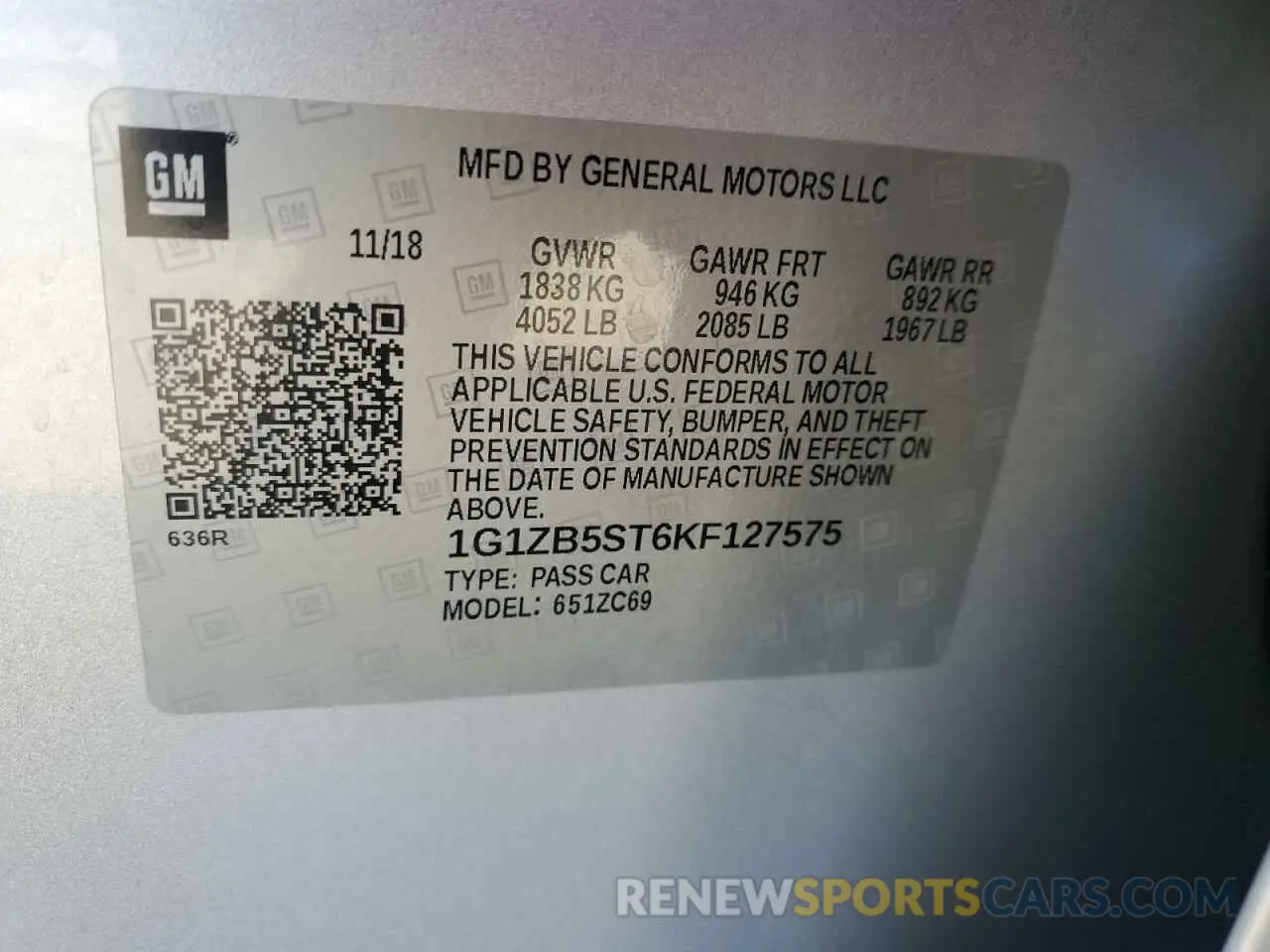 14 Photograph of a damaged car 1G1ZB5ST6KF127575 CHEVROLET MALIBU 2019