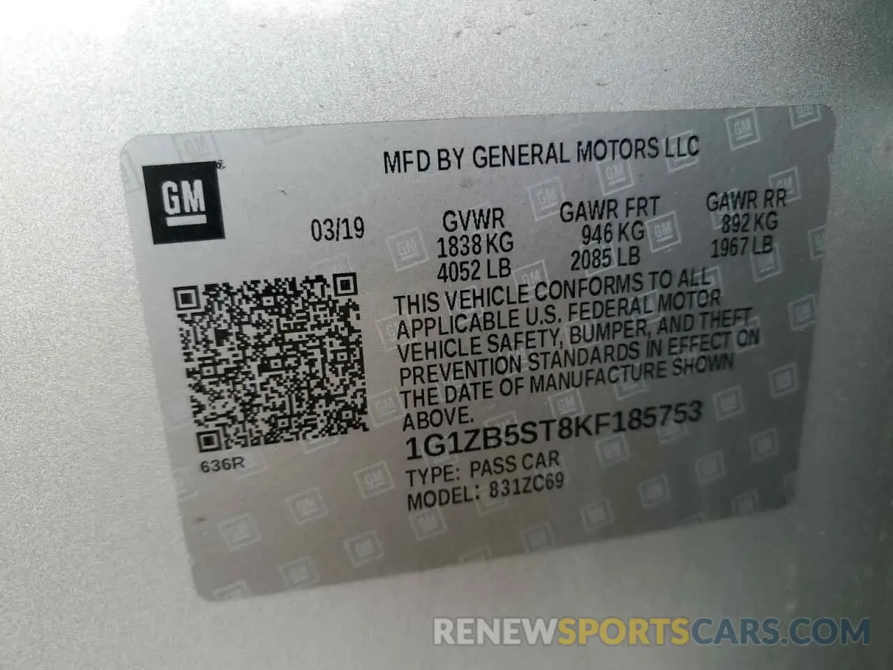12 Фотография поврежденного автомобиля 1G1ZB5ST8KF185753 CHEVROLET MALIBU 2019