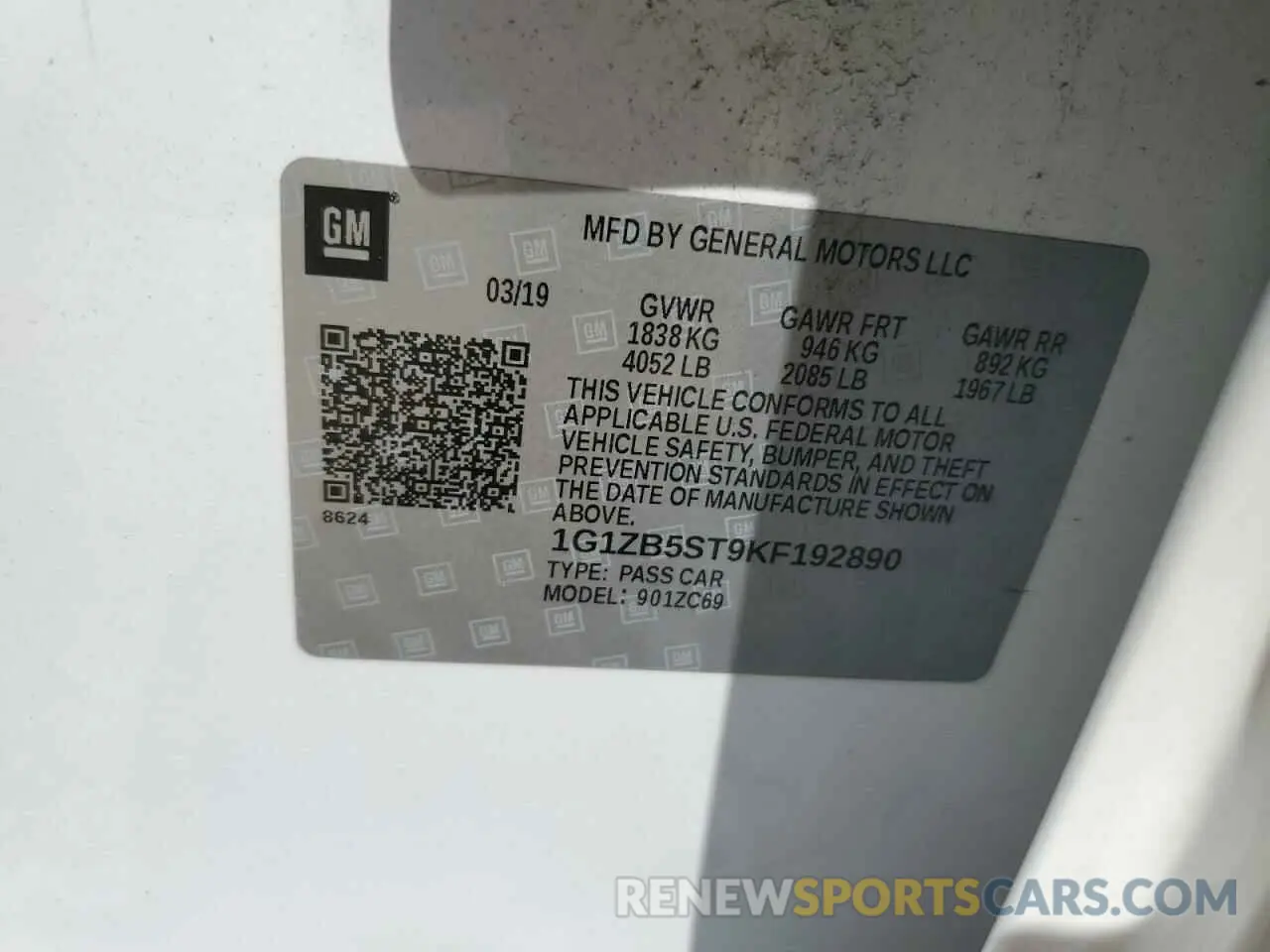 13 Photograph of a damaged car 1G1ZB5ST9KF192890 CHEVROLET MALIBU 2019