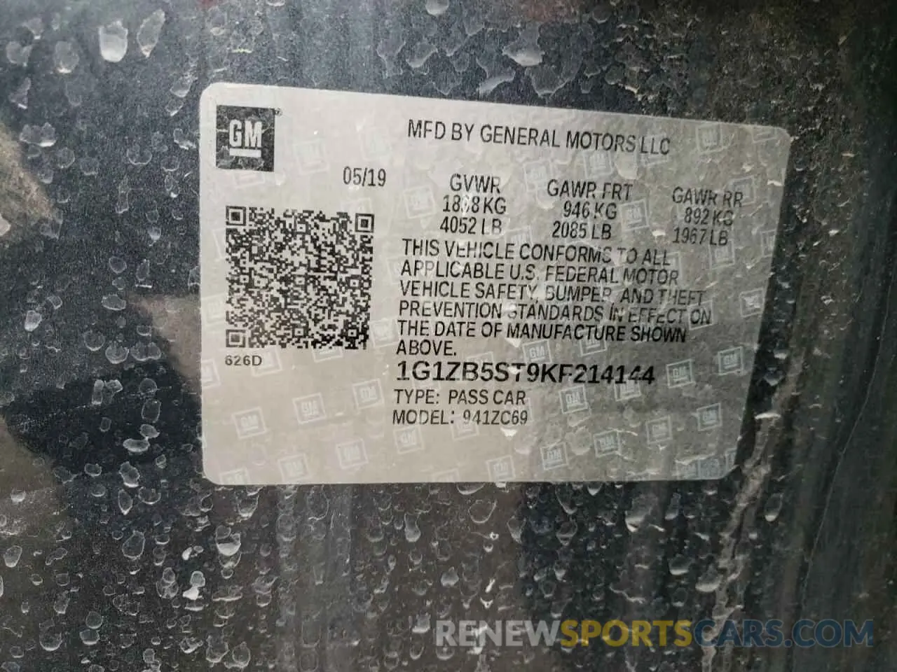 14 Photograph of a damaged car 1G1ZB5ST9KF214144 CHEVROLET MALIBU 2019