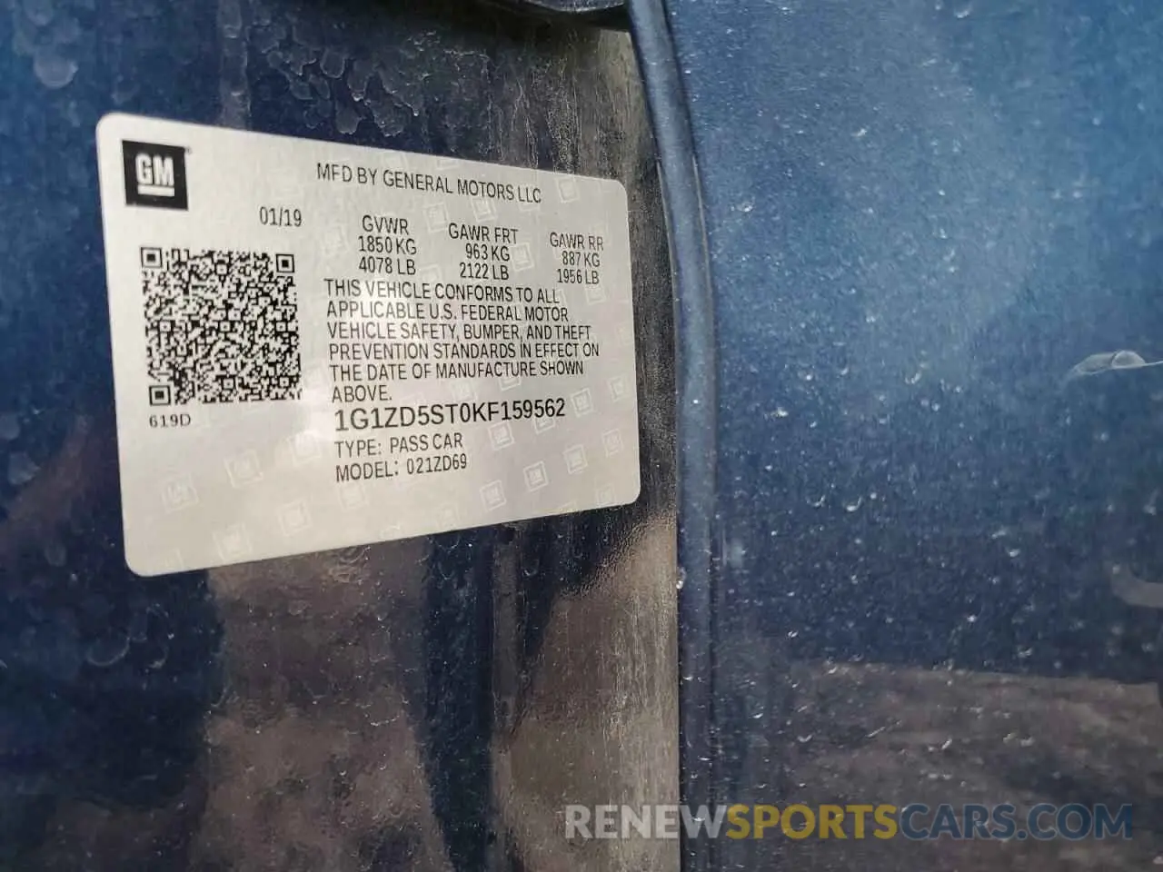 14 Photograph of a damaged car 1G1ZD5ST0KF159562 CHEVROLET MALIBU 2019