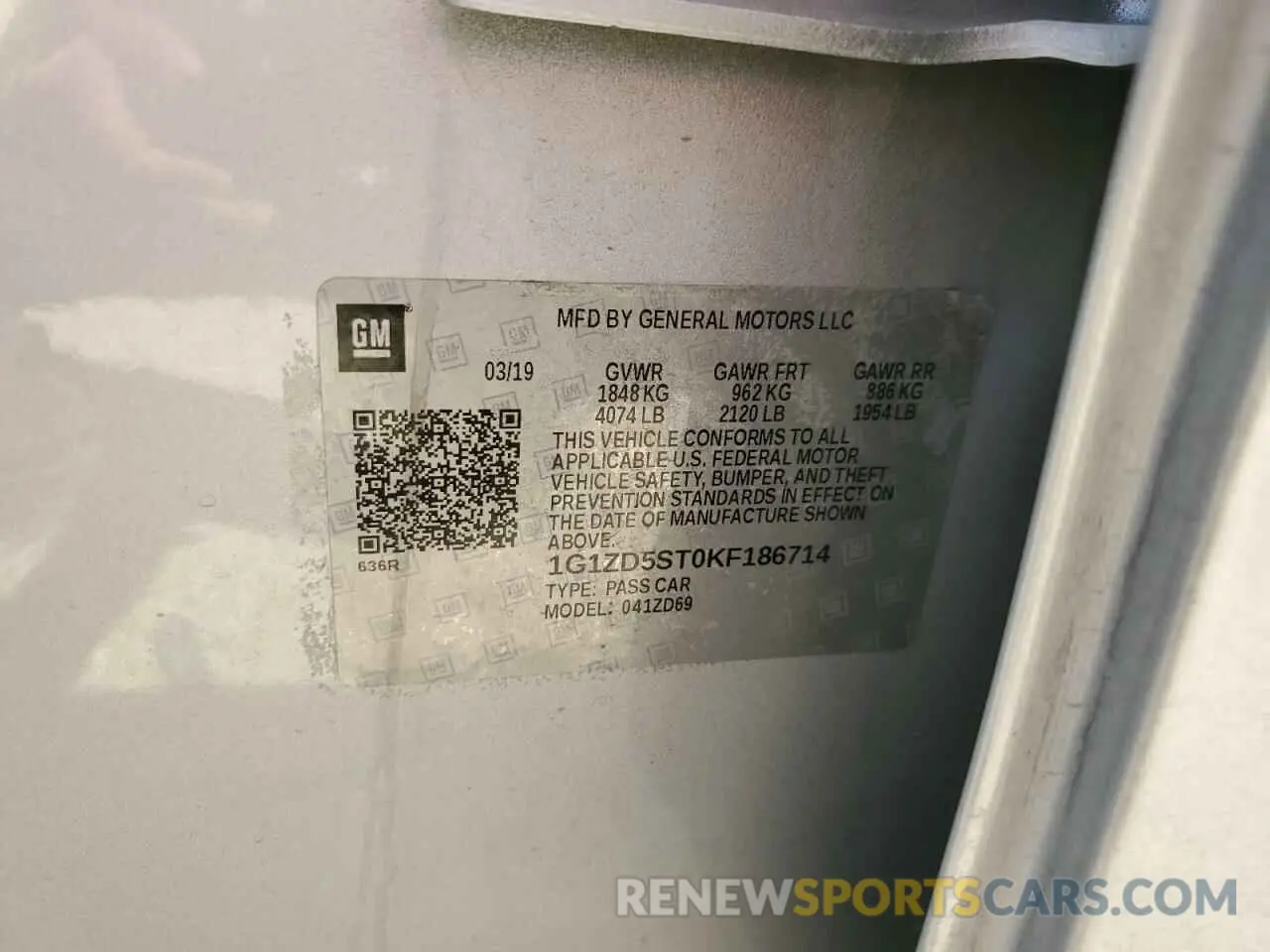 12 Фотография поврежденного автомобиля 1G1ZD5ST0KF186714 CHEVROLET MALIBU 2019