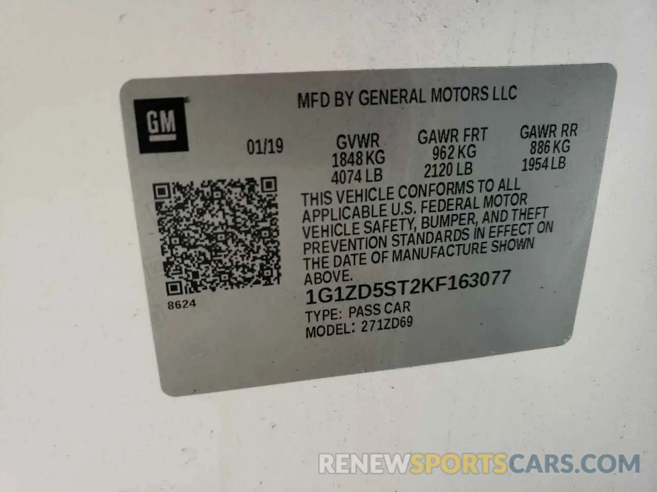 14 Photograph of a damaged car 1G1ZD5ST2KF163077 CHEVROLET MALIBU 2019