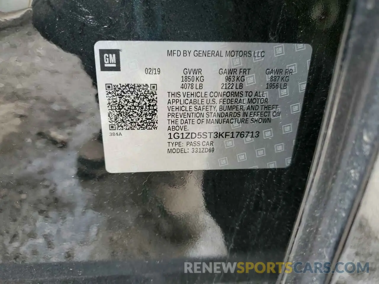 15 Photograph of a damaged car 1G1ZD5ST3KF176713 CHEVROLET MALIBU 2019