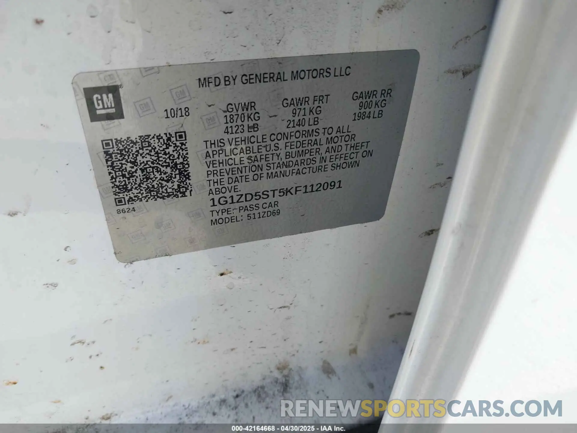 9 Фотография поврежденного автомобиля 1G1ZD5ST5KF112091 CHEVROLET MALIBU 2019