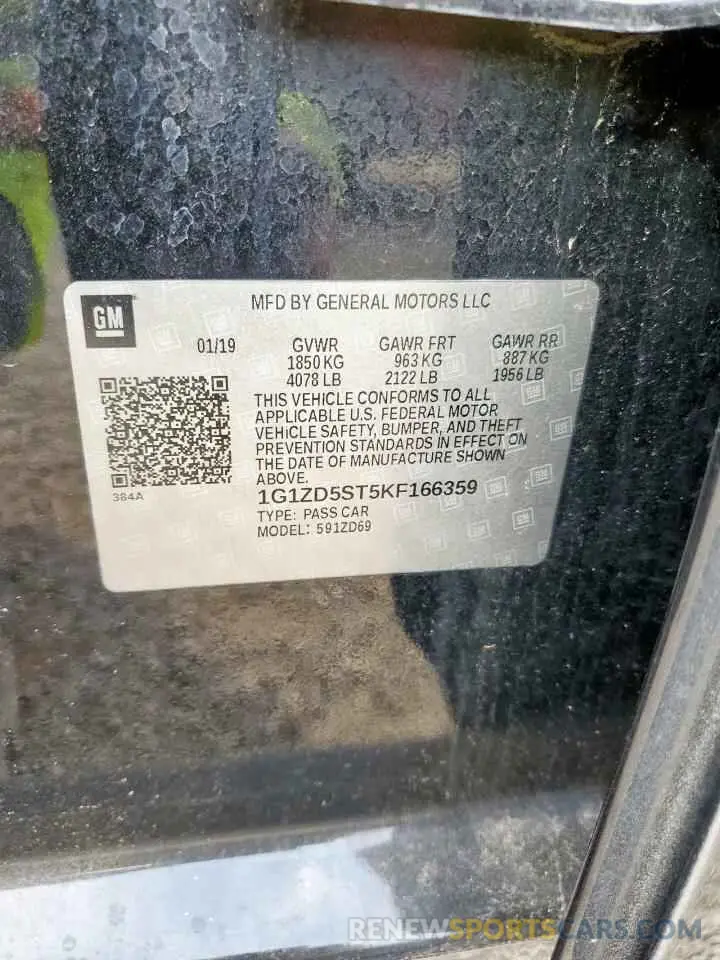 13 Photograph of a damaged car 1G1ZD5ST5KF166359 CHEVROLET MALIBU 2019