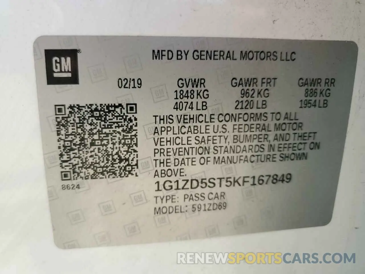 12 Фотография поврежденного автомобиля 1G1ZD5ST5KF167849 CHEVROLET MALIBU 2019