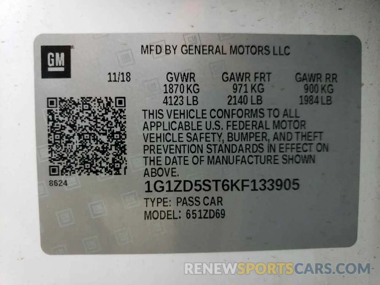 12 Фотография поврежденного автомобиля 1G1ZD5ST6KF133905 CHEVROLET MALIBU 2019