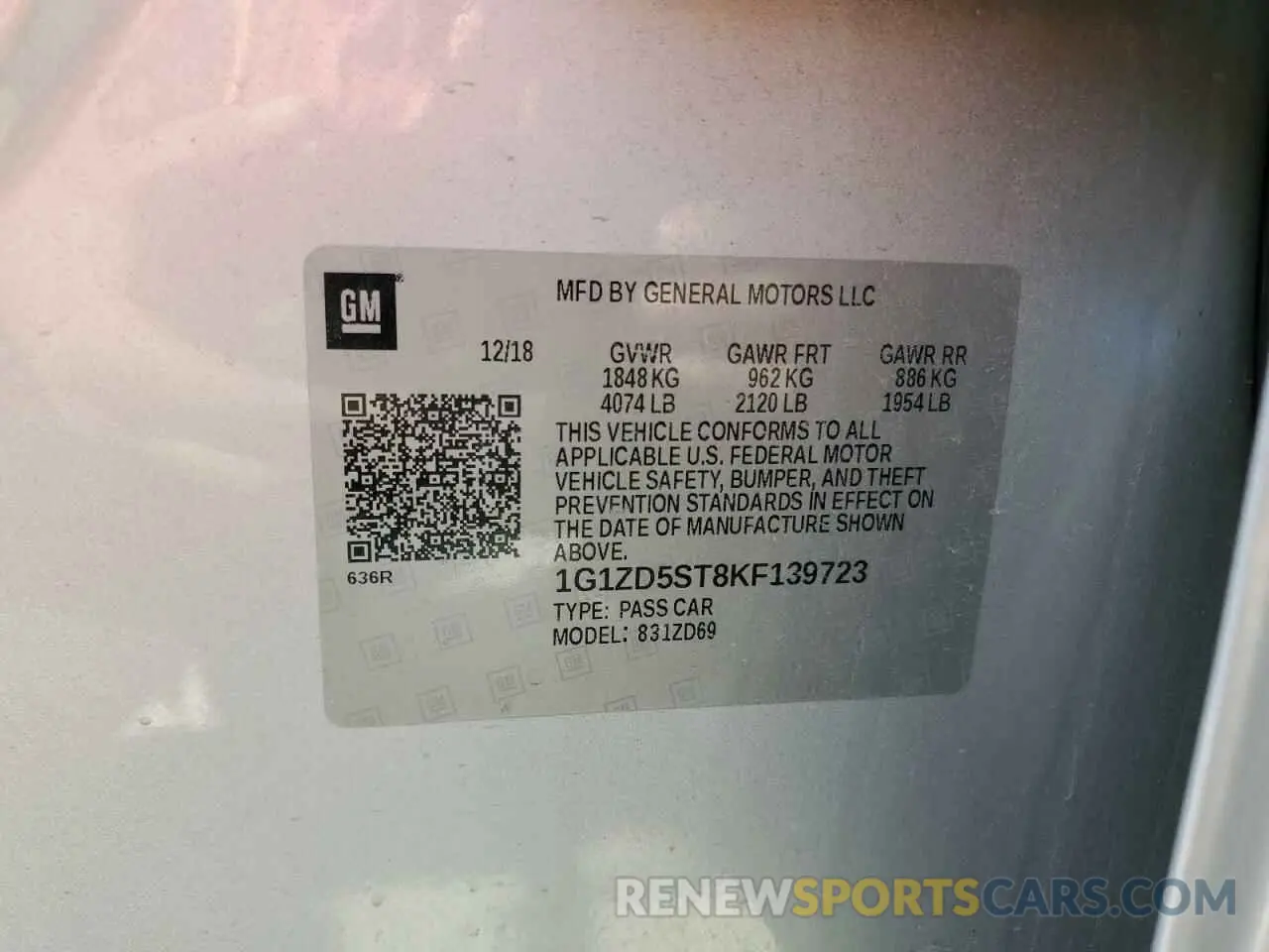 14 Photograph of a damaged car 1G1ZD5ST8KF139723 CHEVROLET MALIBU 2019