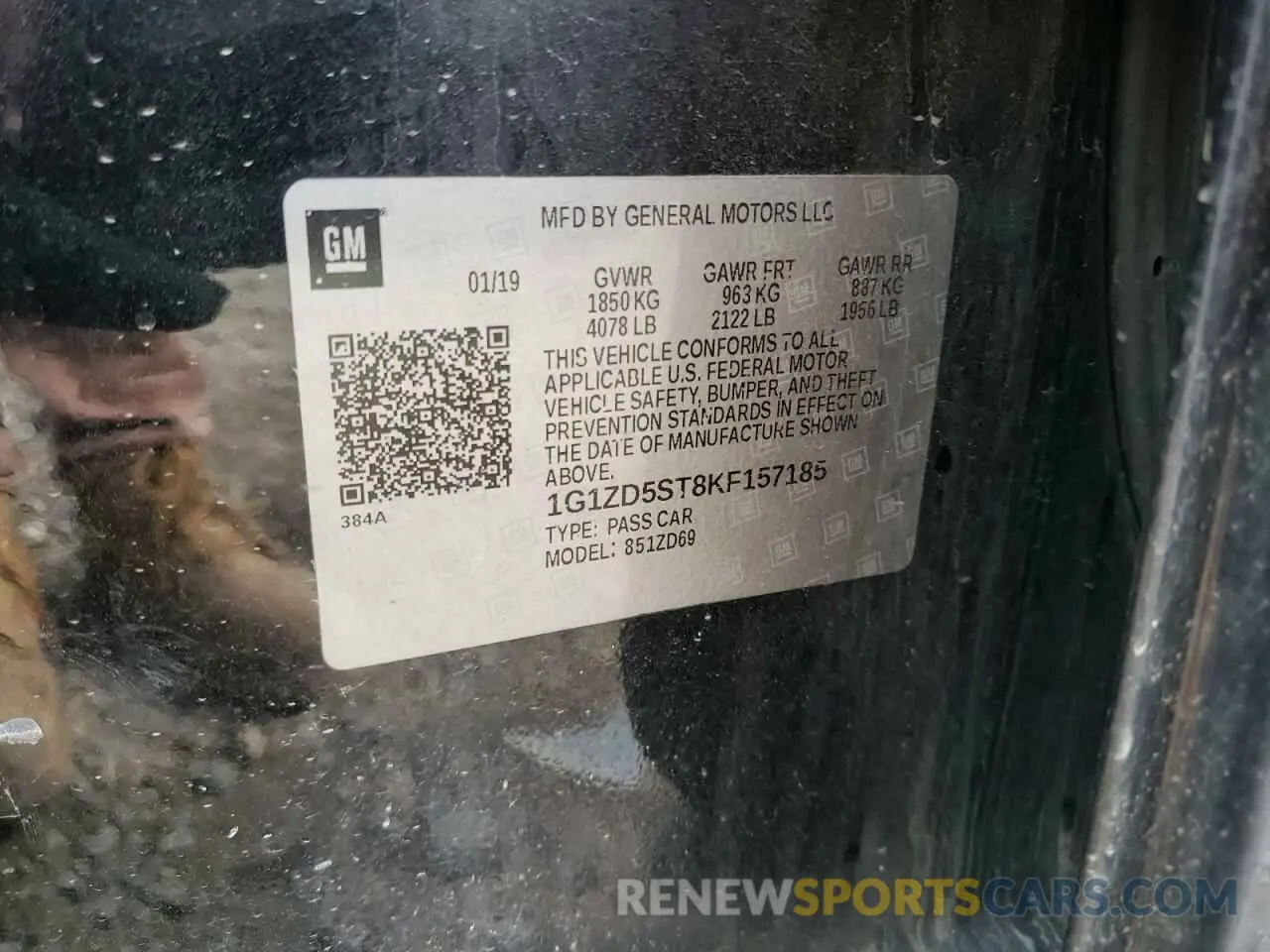 12 Photograph of a damaged car 1G1ZD5ST8KF157185 CHEVROLET MALIBU 2019