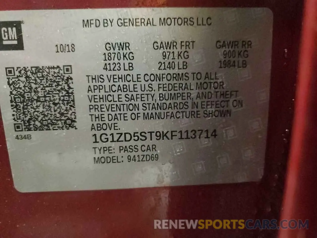 15 Photograph of a damaged car 1G1ZD5ST9KF113714 CHEVROLET MALIBU 2019