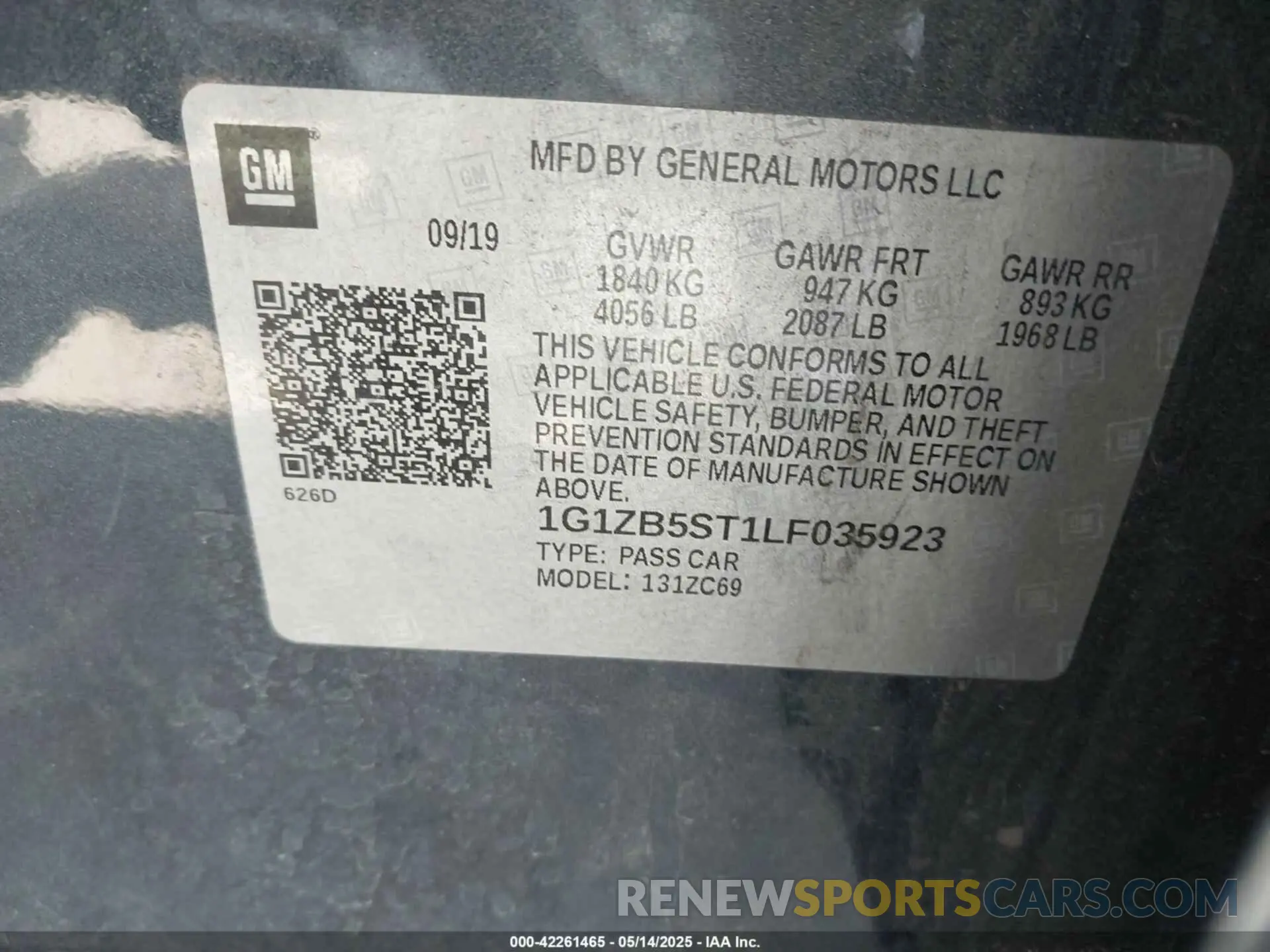 9 Фотография поврежденного автомобиля 1G1ZB5ST1LF035923 CHEVROLET MALIBU 2020