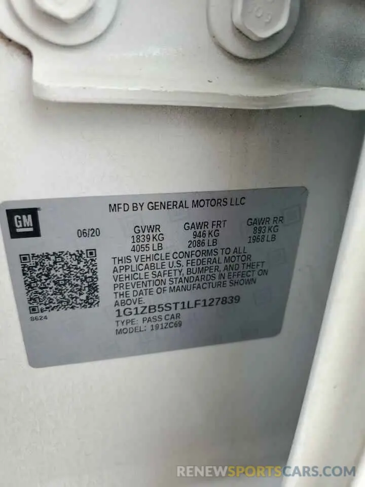 12 Фотография поврежденного автомобиля 1G1ZB5ST1LF127839 CHEVROLET MALIBU 2020