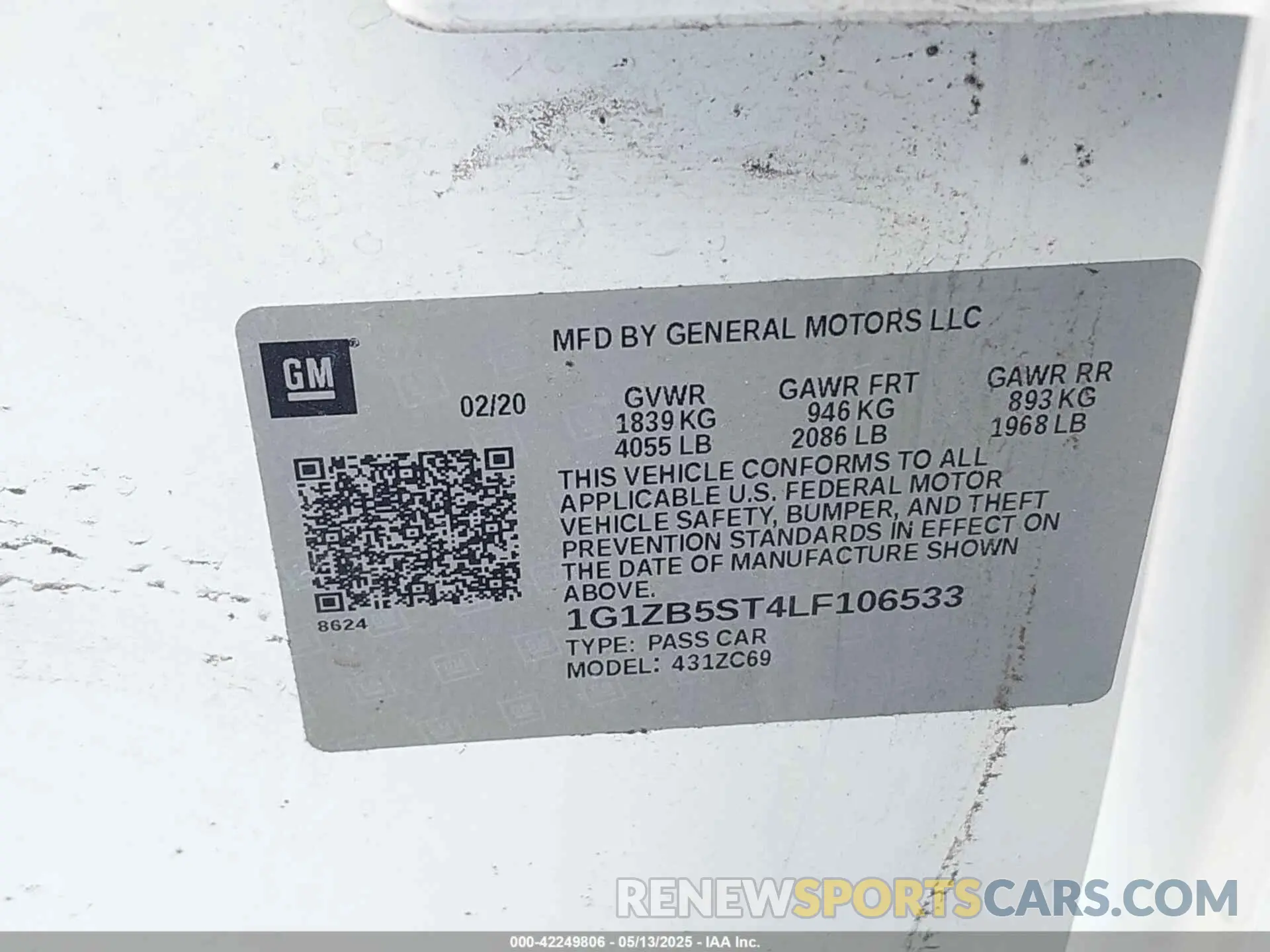 9 Photograph of a damaged car 1G1ZB5ST4LF106533 CHEVROLET MALIBU 2020