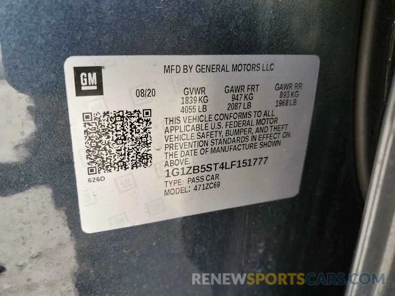 12 Фотография поврежденного автомобиля 1G1ZB5ST4LF151777 CHEVROLET MALIBU 2020