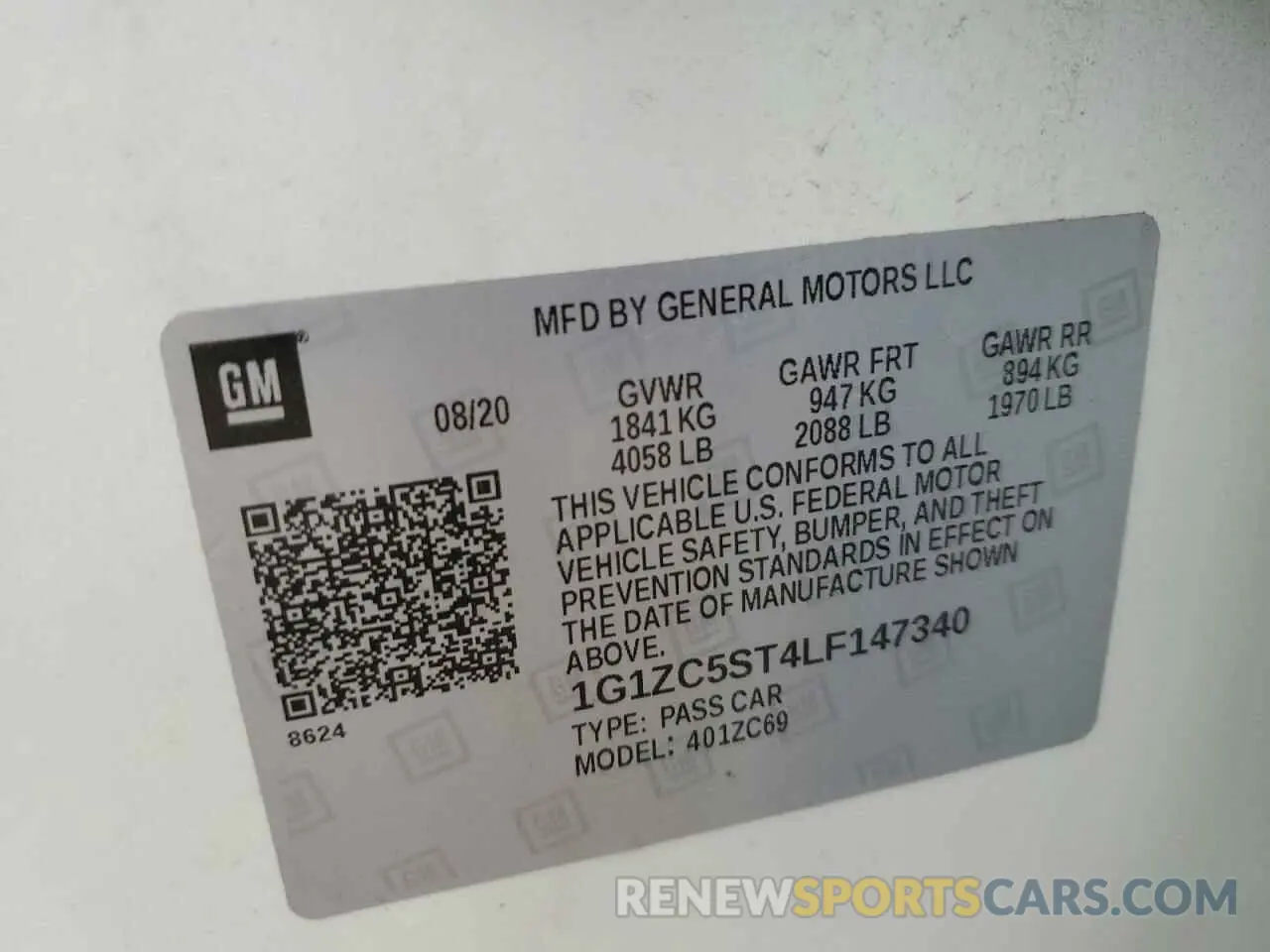 13 Фотография поврежденного автомобиля 1G1ZC5ST4LF147340 CHEVROLET MALIBU 2020