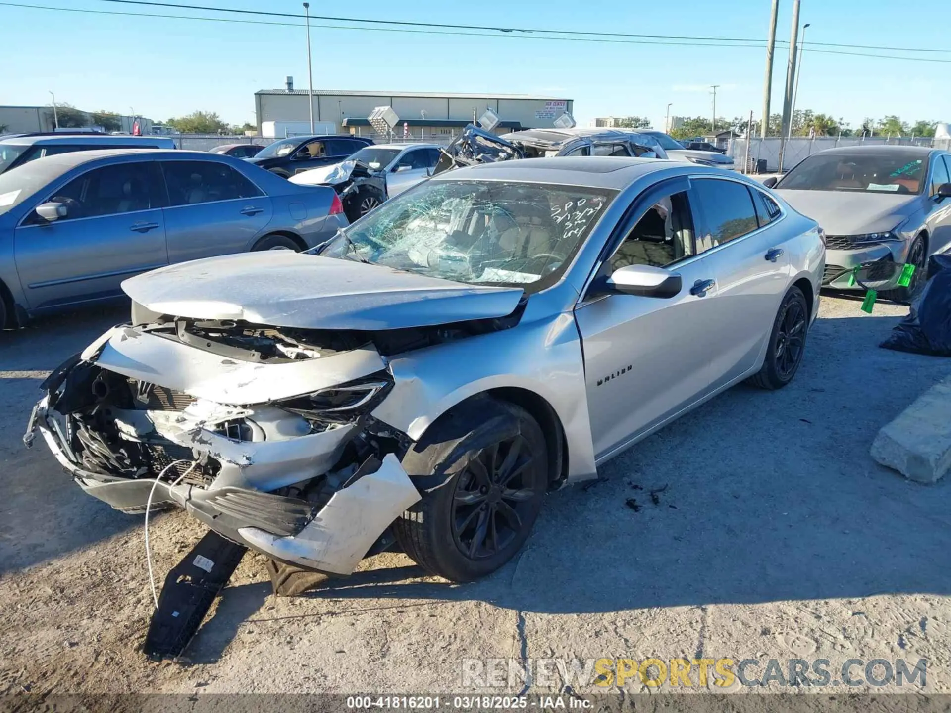 2 Photograph of a damaged car 1G1ZD5ST0LF009968 CHEVROLET MALIBU 2020
