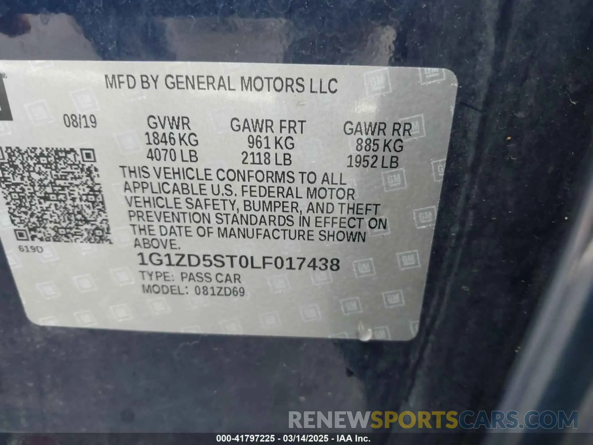 9 Фотография поврежденного автомобиля 1G1ZD5ST0LF017438 CHEVROLET MALIBU 2020