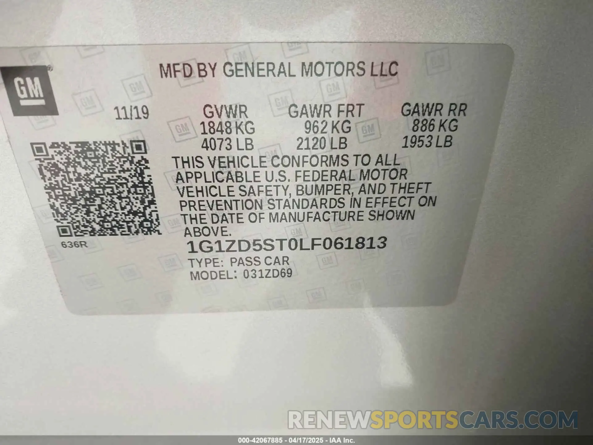 9 Фотография поврежденного автомобиля 1G1ZD5ST0LF061813 CHEVROLET MALIBU 2020