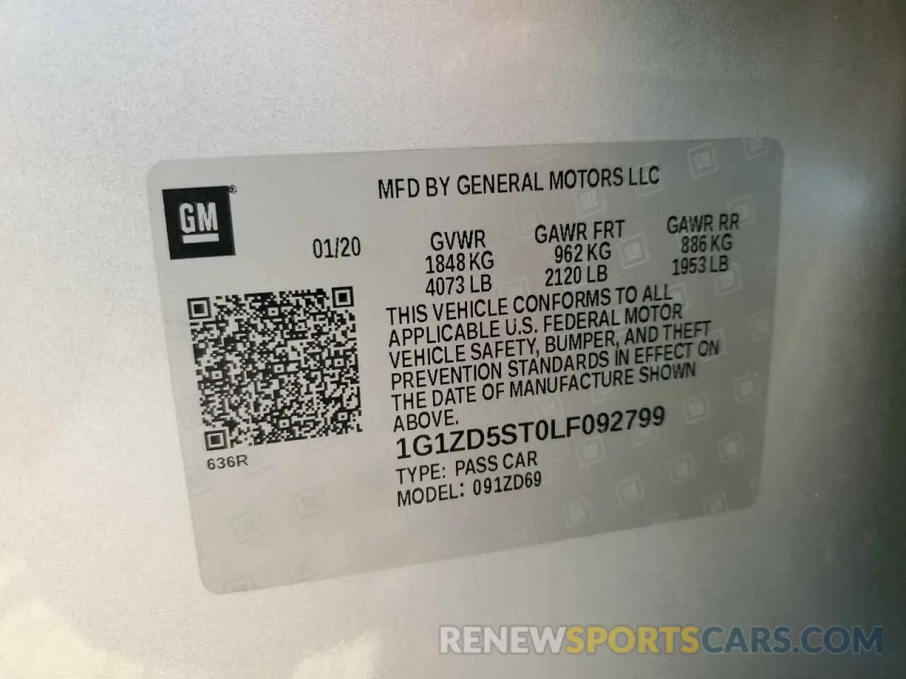 12 Фотография поврежденного автомобиля 1G1ZD5ST0LF092799 CHEVROLET MALIBU 2020