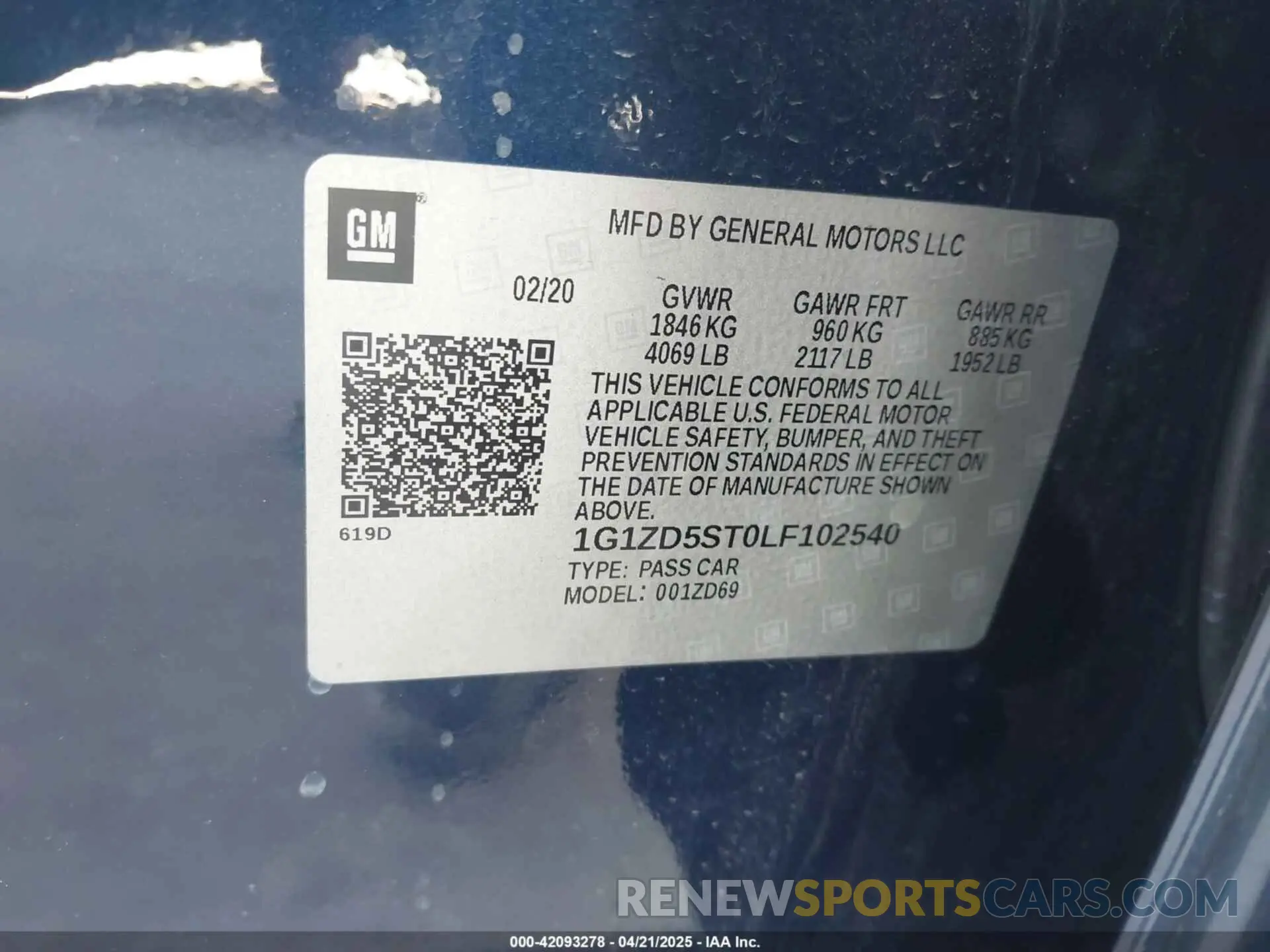 9 Photograph of a damaged car 1G1ZD5ST0LF102540 CHEVROLET MALIBU 2020