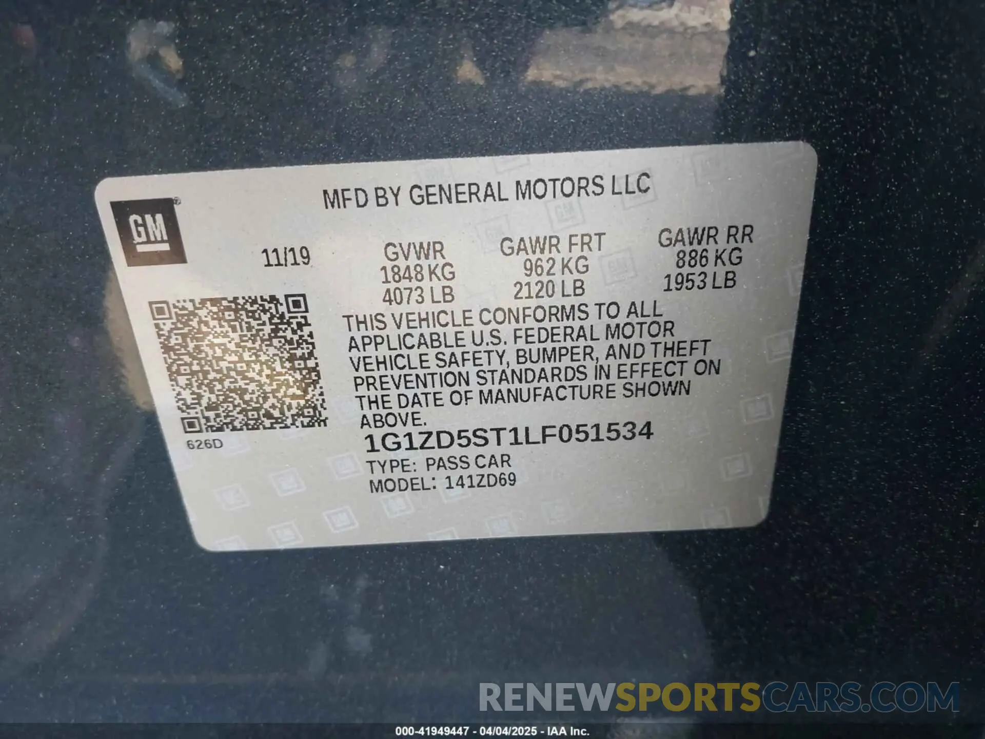 9 Photograph of a damaged car 1G1ZD5ST1LF051534 CHEVROLET MALIBU 2020