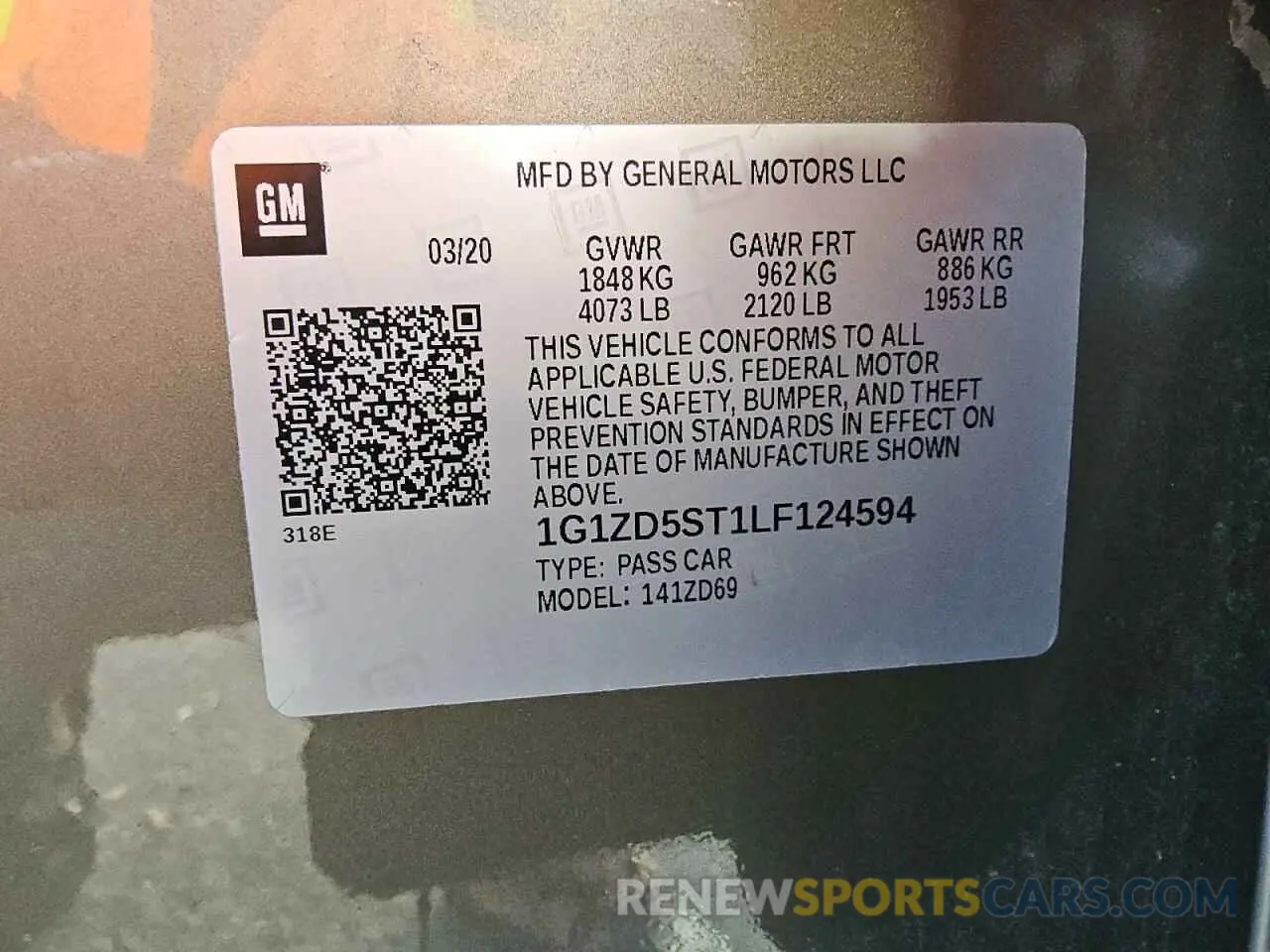 12 Фотография поврежденного автомобиля 1G1ZD5ST1LF124594 CHEVROLET MALIBU 2020