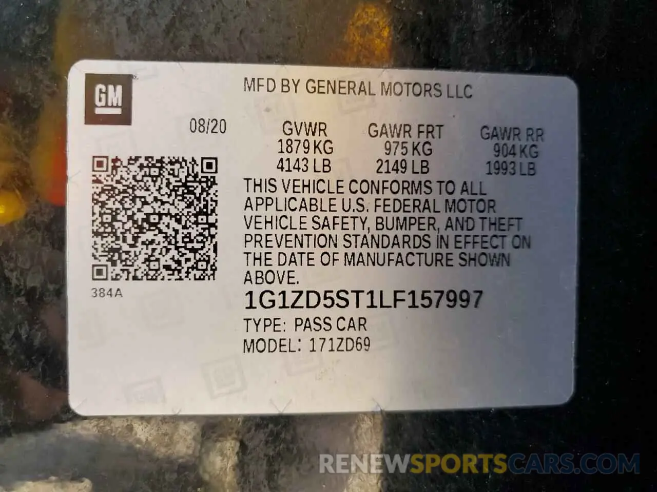 12 Фотография поврежденного автомобиля 1G1ZD5ST1LF157997 CHEVROLET MALIBU 2020