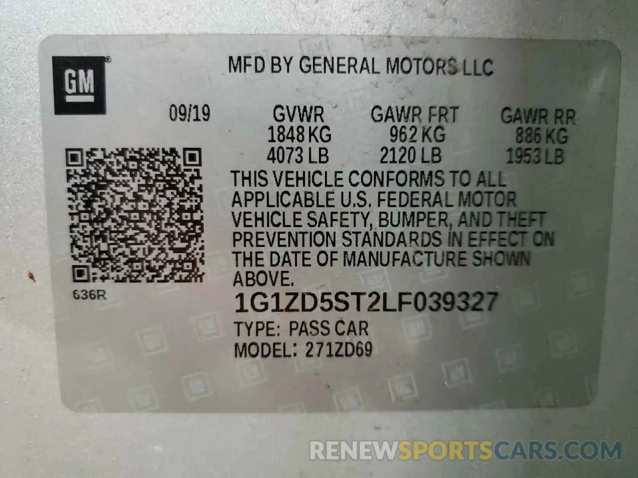 12 Photograph of a damaged car 1G1ZD5ST2LF039327 CHEVROLET MALIBU 2020