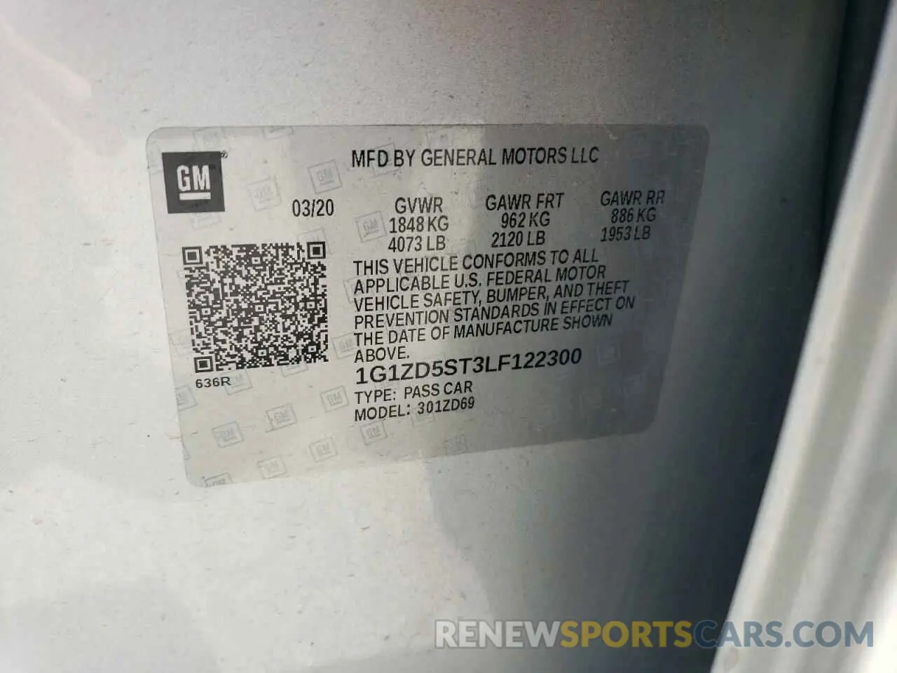 12 Фотография поврежденного автомобиля 1G1ZD5ST3LF122300 CHEVROLET MALIBU 2020