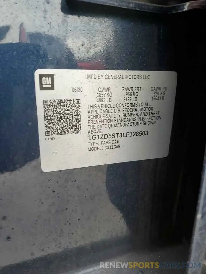 12 Фотография поврежденного автомобиля 1G1ZD5ST3LF128503 CHEVROLET MALIBU 2020