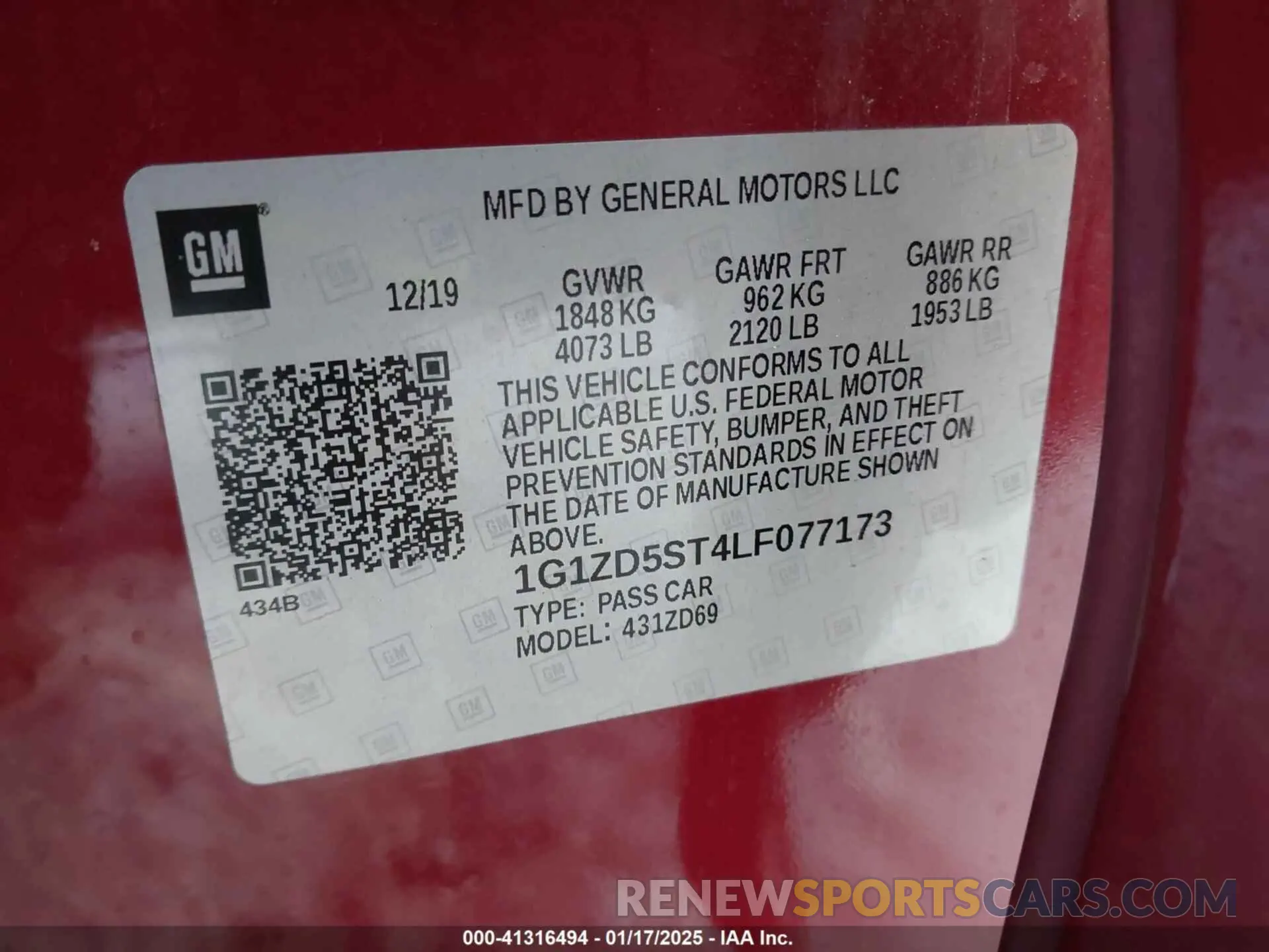 9 Photograph of a damaged car 1G1ZD5ST4LF077173 CHEVROLET MALIBU 2020