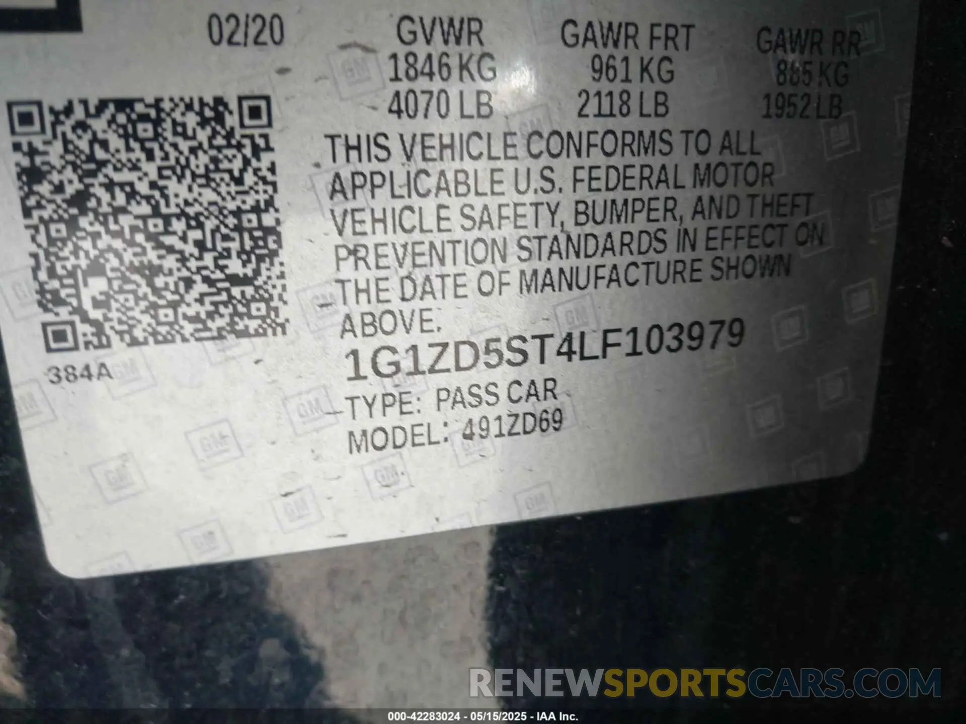 9 Photograph of a damaged car 1G1ZD5ST4LF103979 CHEVROLET MALIBU 2020