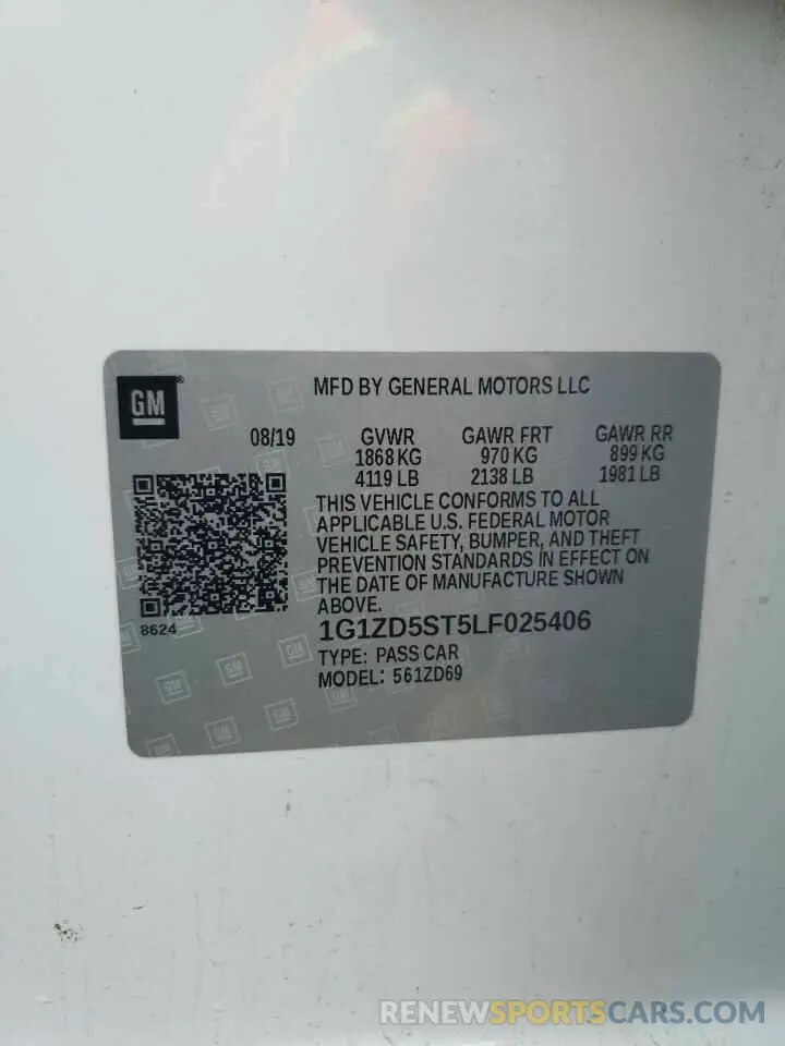 12 Фотография поврежденного автомобиля 1G1ZD5ST5LF025406 CHEVROLET MALIBU 2020