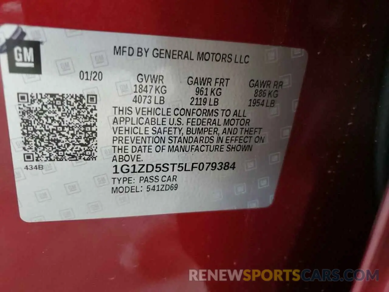12 Photograph of a damaged car 1G1ZD5ST5LF079384 CHEVROLET MALIBU 2020