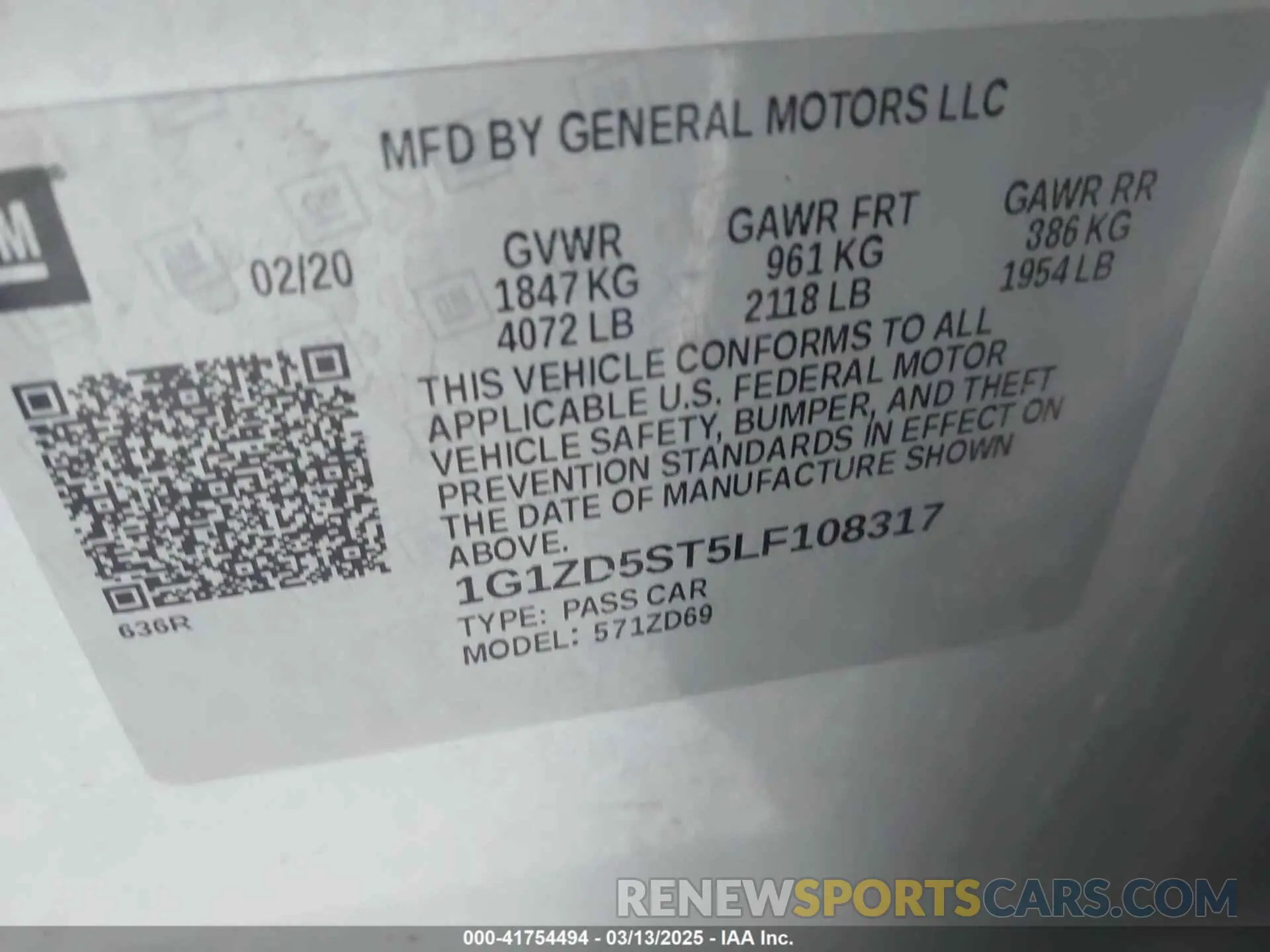 9 Photograph of a damaged car 1G1ZD5ST5LF108317 CHEVROLET MALIBU 2020
