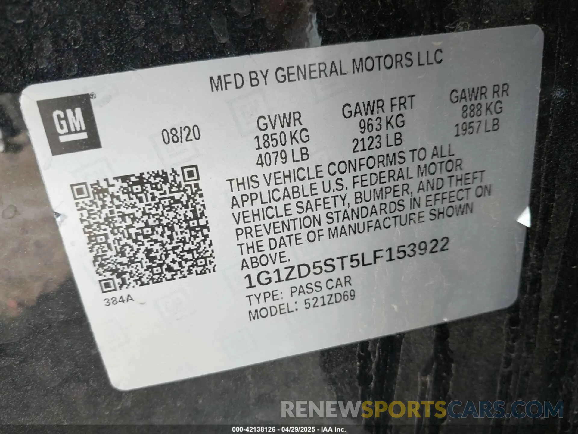 9 Фотография поврежденного автомобиля 1G1ZD5ST5LF153922 CHEVROLET MALIBU 2020