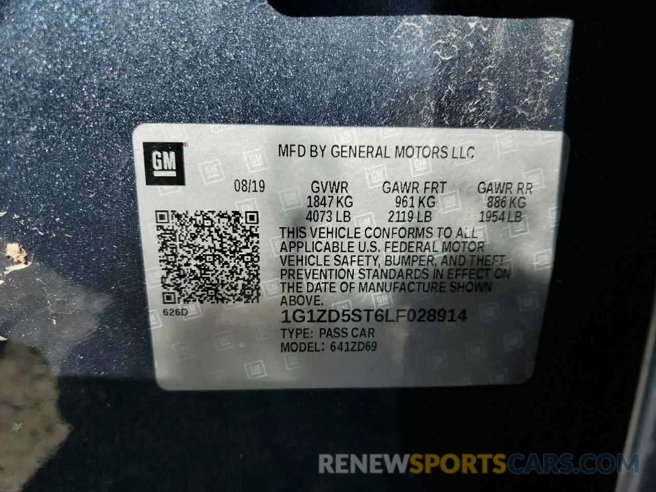 13 Photograph of a damaged car 1G1ZD5ST6LF028914 CHEVROLET MALIBU 2020