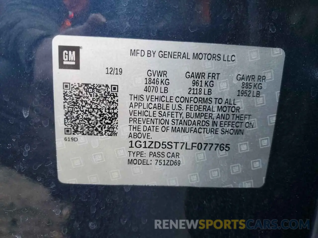 14 Фотография поврежденного автомобиля 1G1ZD5ST7LF077765 CHEVROLET MALIBU 2020