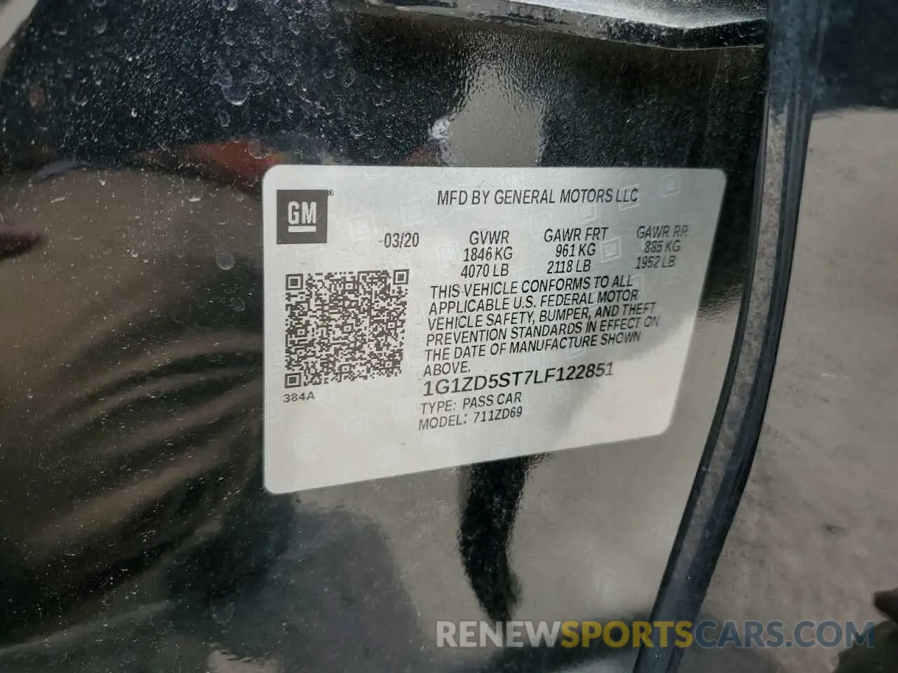 12 Photograph of a damaged car 1G1ZD5ST7LF122851 CHEVROLET MALIBU 2020