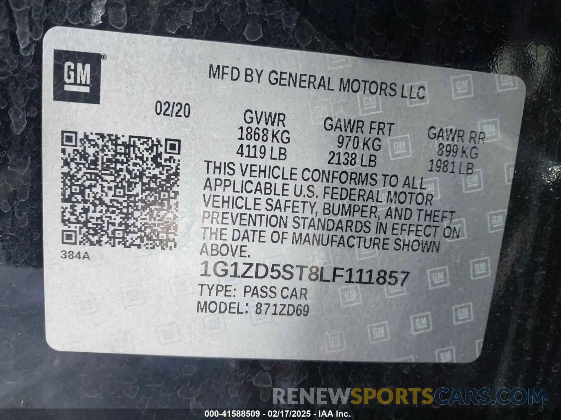 9 Фотография поврежденного автомобиля 1G1ZD5ST8LF111857 CHEVROLET MALIBU 2020