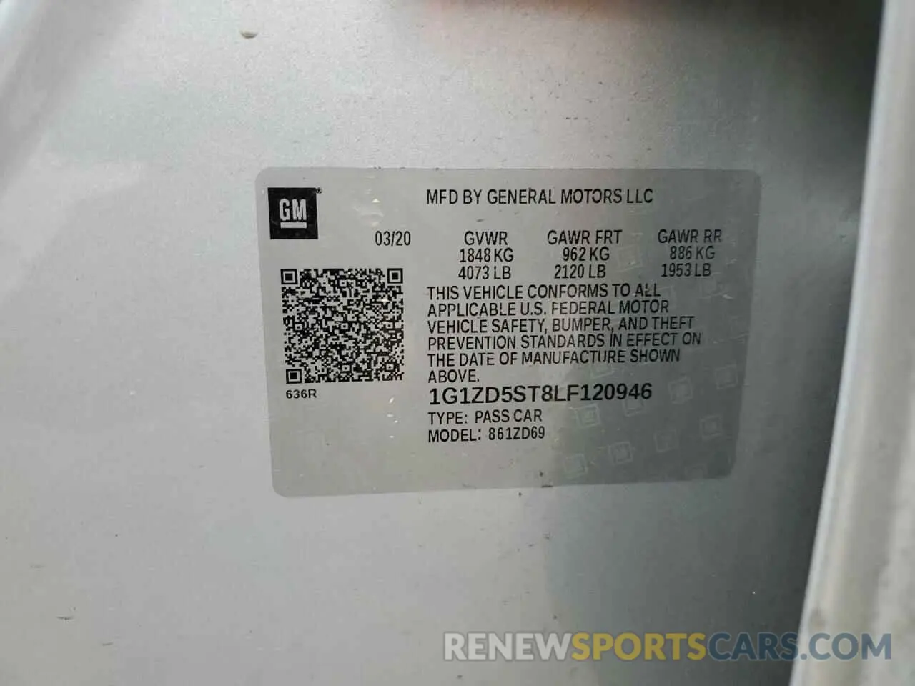 15 Фотография поврежденного автомобиля 1G1ZD5ST8LF120946 CHEVROLET MALIBU 2020
