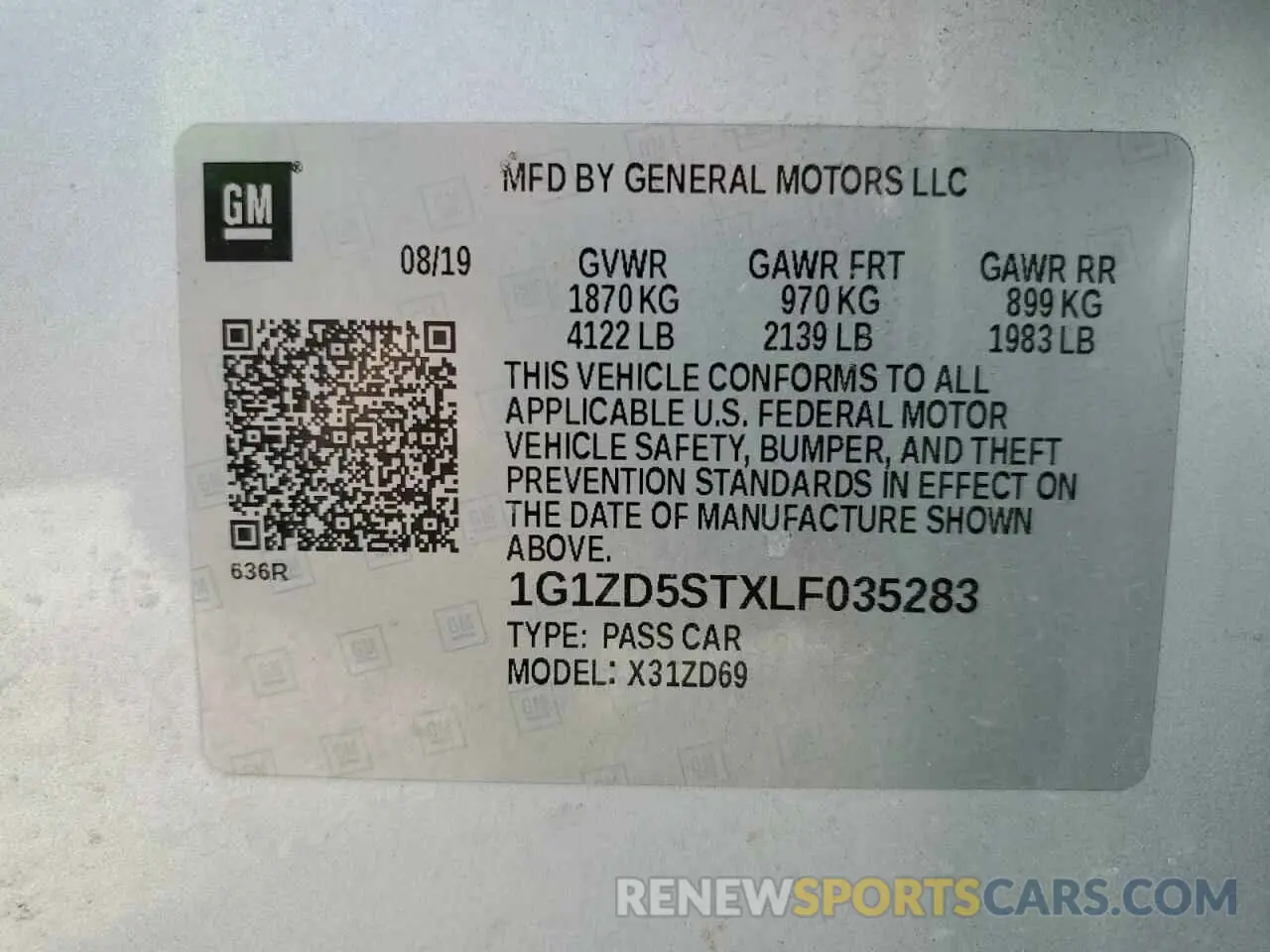 12 Photograph of a damaged car 1G1ZD5STXLF035283 CHEVROLET MALIBU 2020