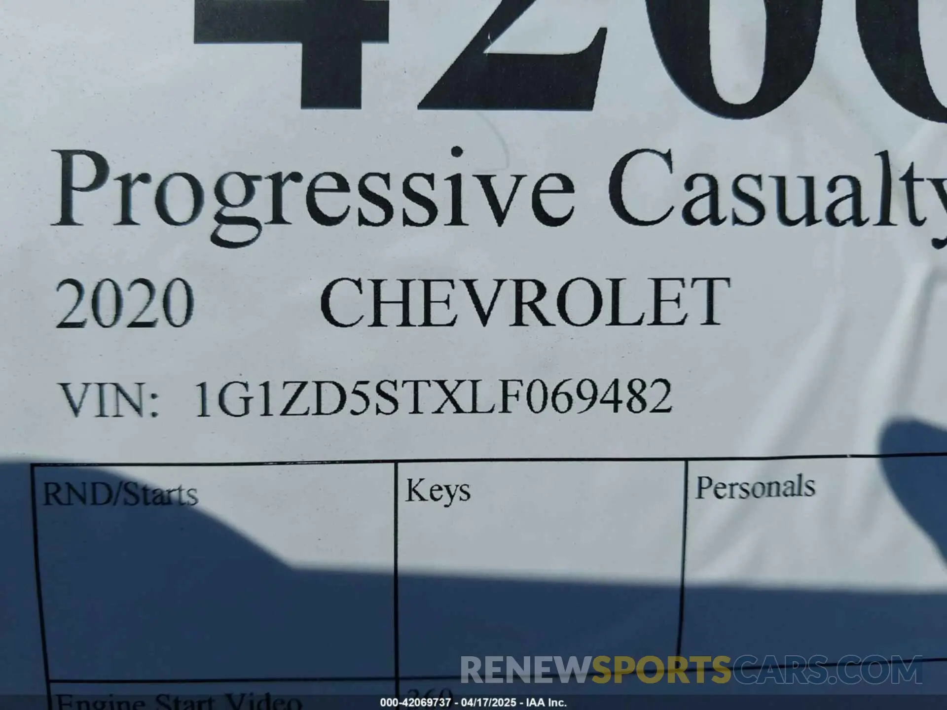 9 Photograph of a damaged car 1G1ZD5STXLF069482 CHEVROLET MALIBU 2020