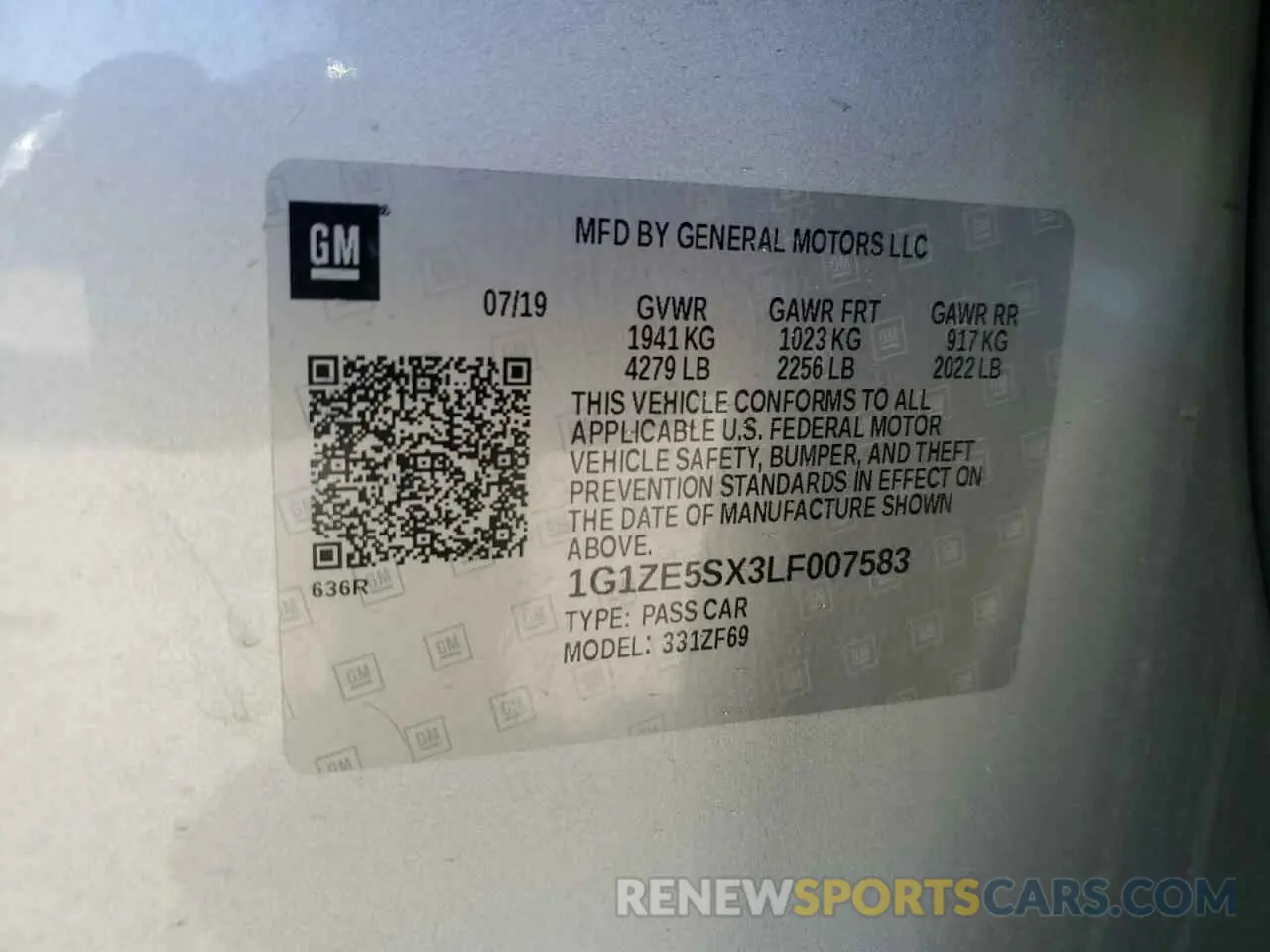 13 Photograph of a damaged car 1G1ZE5SX3LF007583 CHEVROLET MALIBU 2020