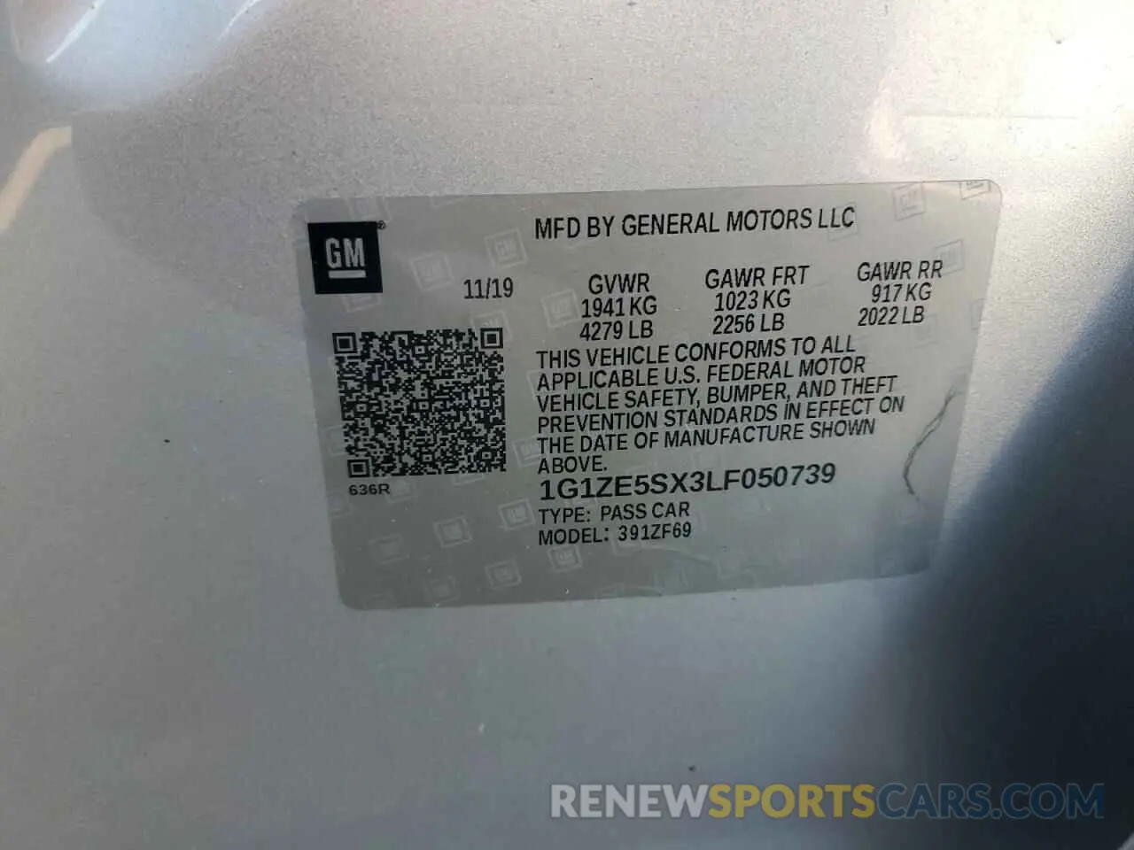 14 Фотография поврежденного автомобиля 1G1ZE5SX3LF050739 CHEVROLET MALIBU 2020